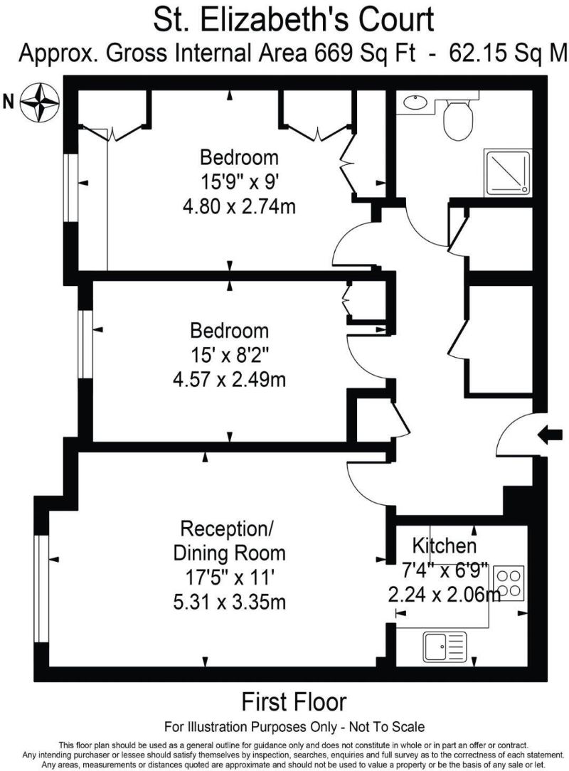 Flat 11 St. Elizabeths Court, Mayfield Avenue, Whetstone, London, N12 9HZ floorplan