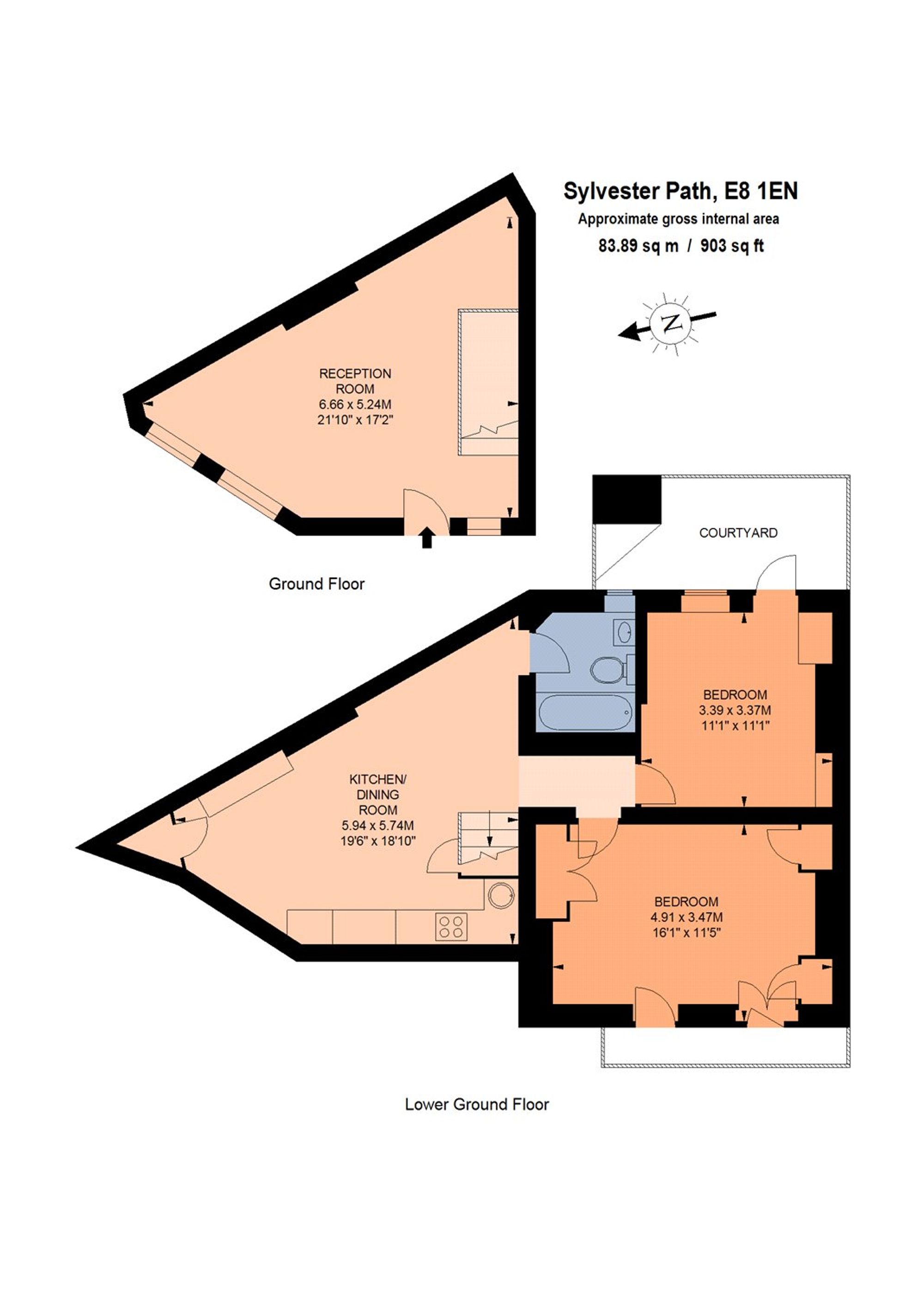 16 Sylvester Path, London floorplan