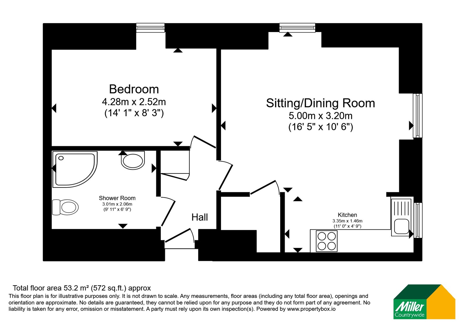 Flat 6, The Dairy,, Belgravia Street, Cornwall floorplan