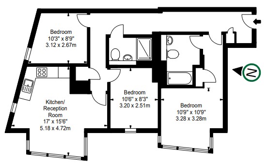 3 Bedrooms Flat to rent in Merchant Square, London, Paddington W2