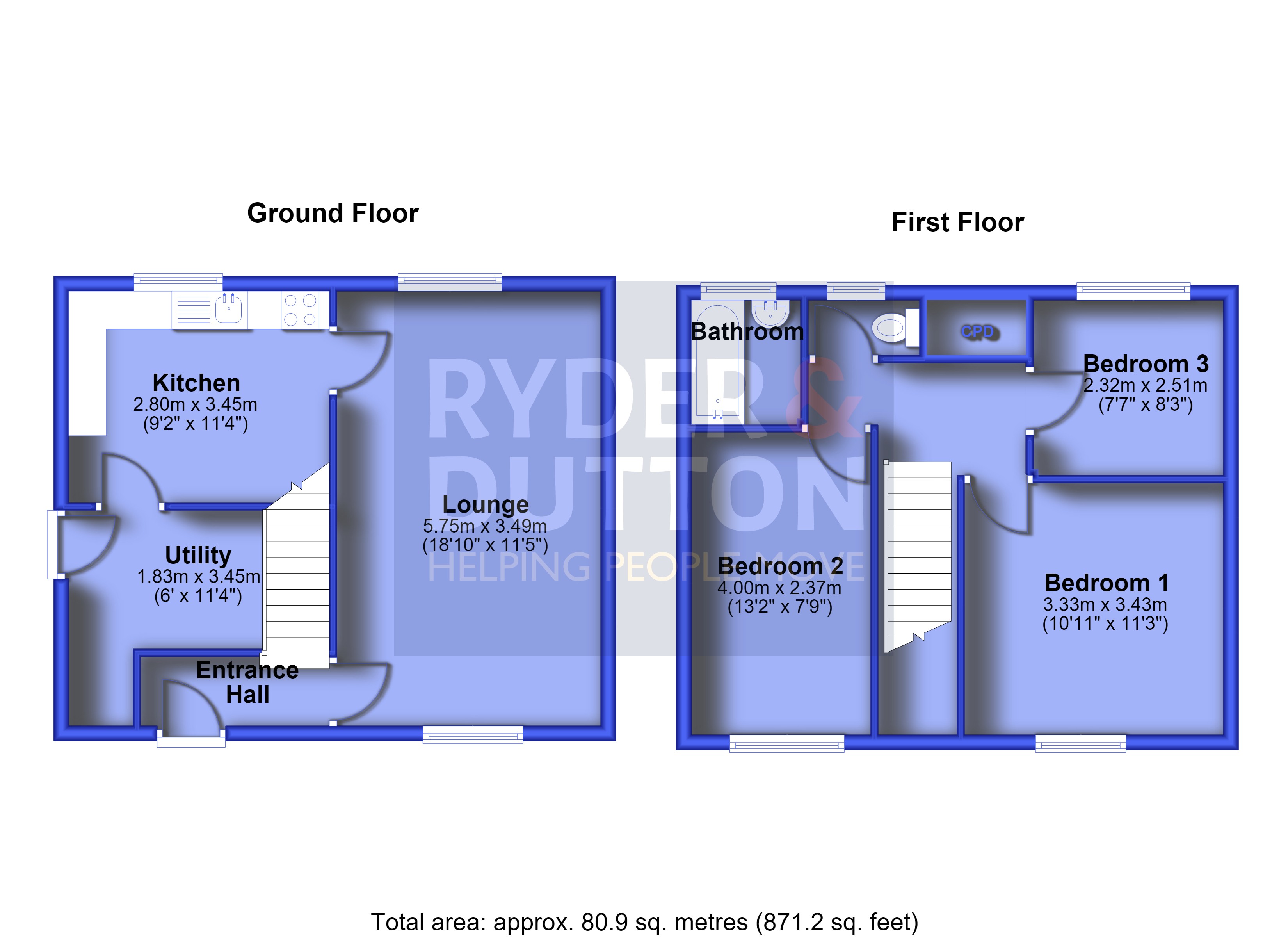 81, Newton Crescent, Manchester floorplan