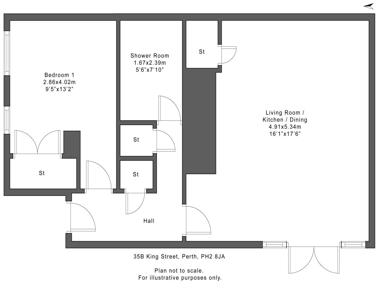 1 Bedrooms Flat for sale in King Street, Perth PH2