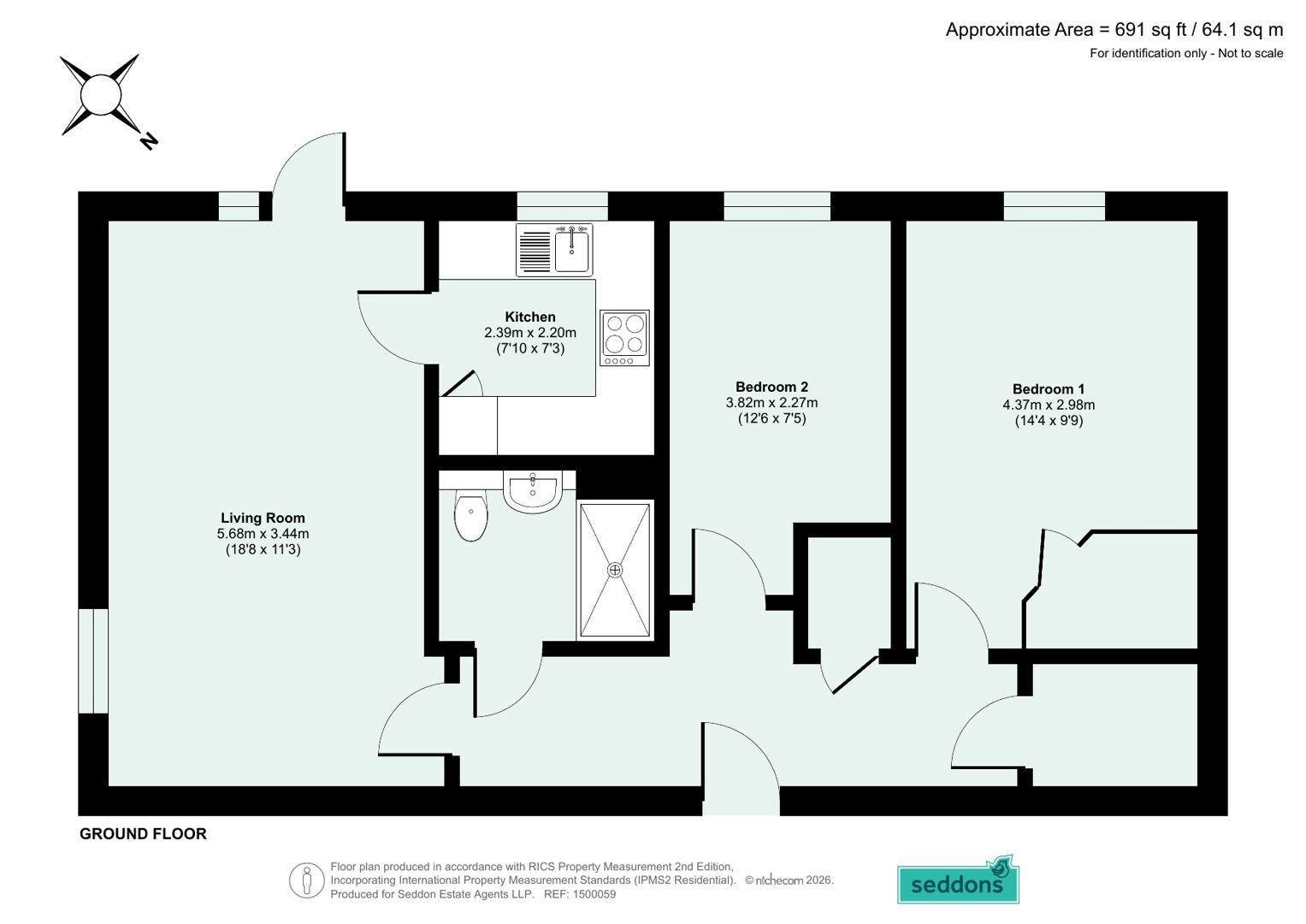 Flat 6, Foxglove Place, 1, Willand Road, Cullompton floorplan