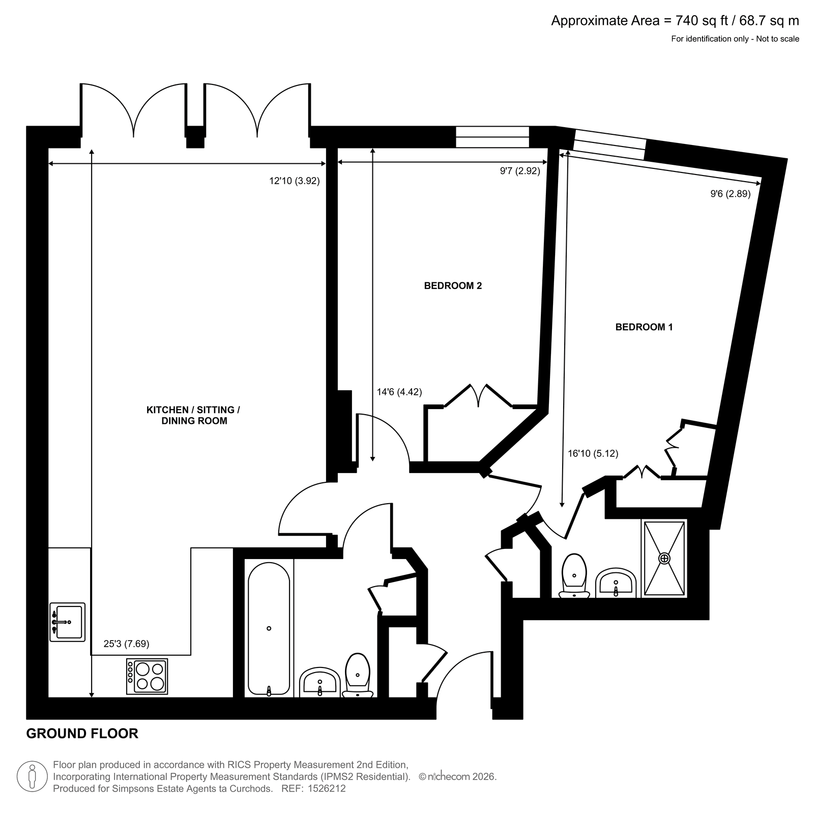 Flat 33, Copper Beech House,, Heathside Crescent, Surrey floorplan