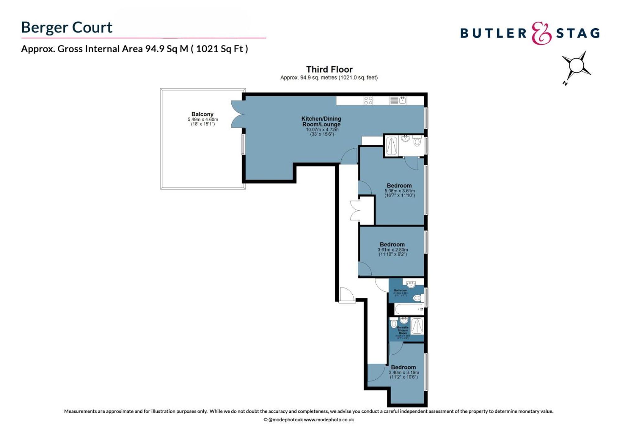 Flat 302, Berger Court, London floorplan