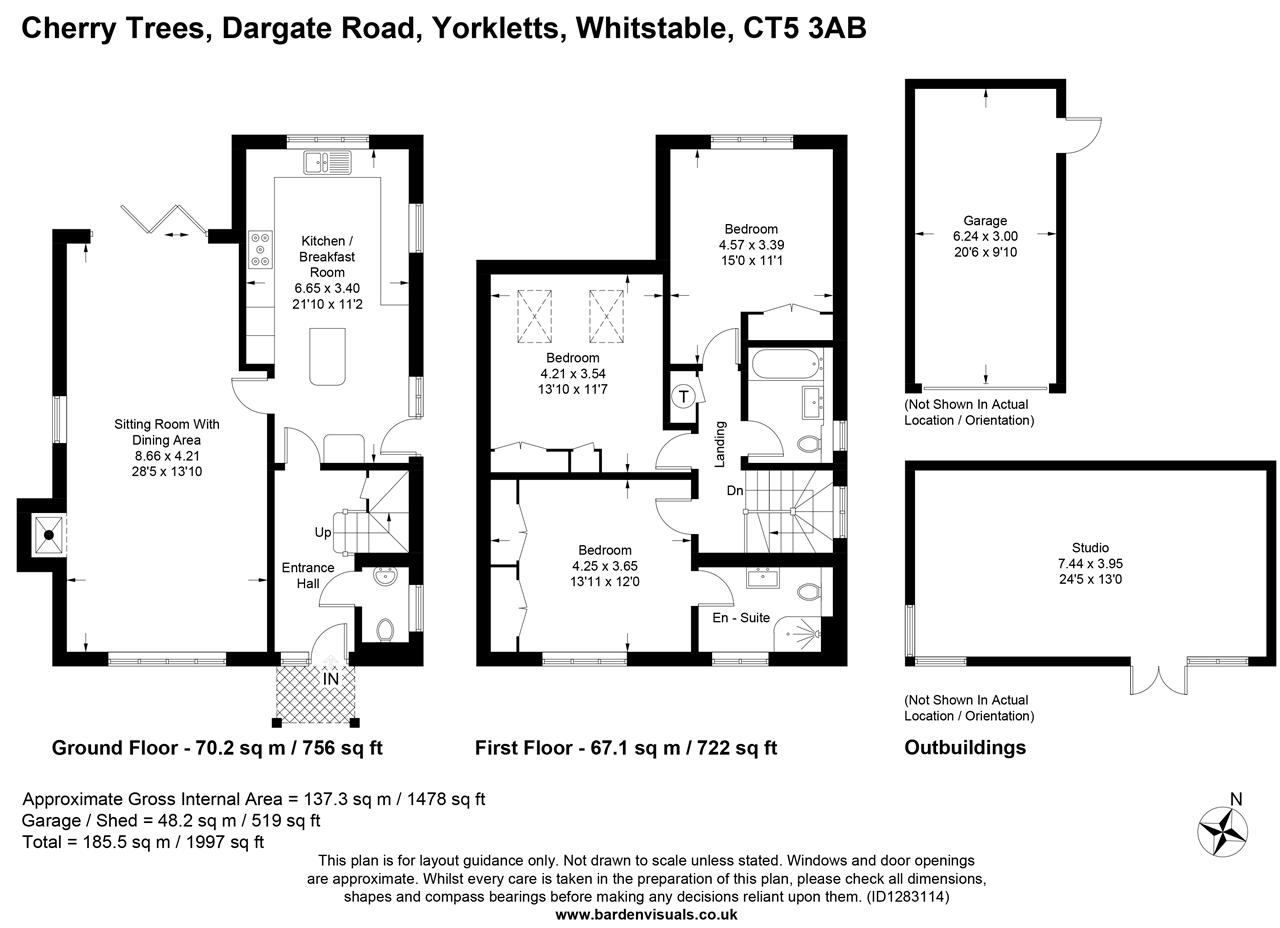 Cherry Trees, Dargate floorplan
