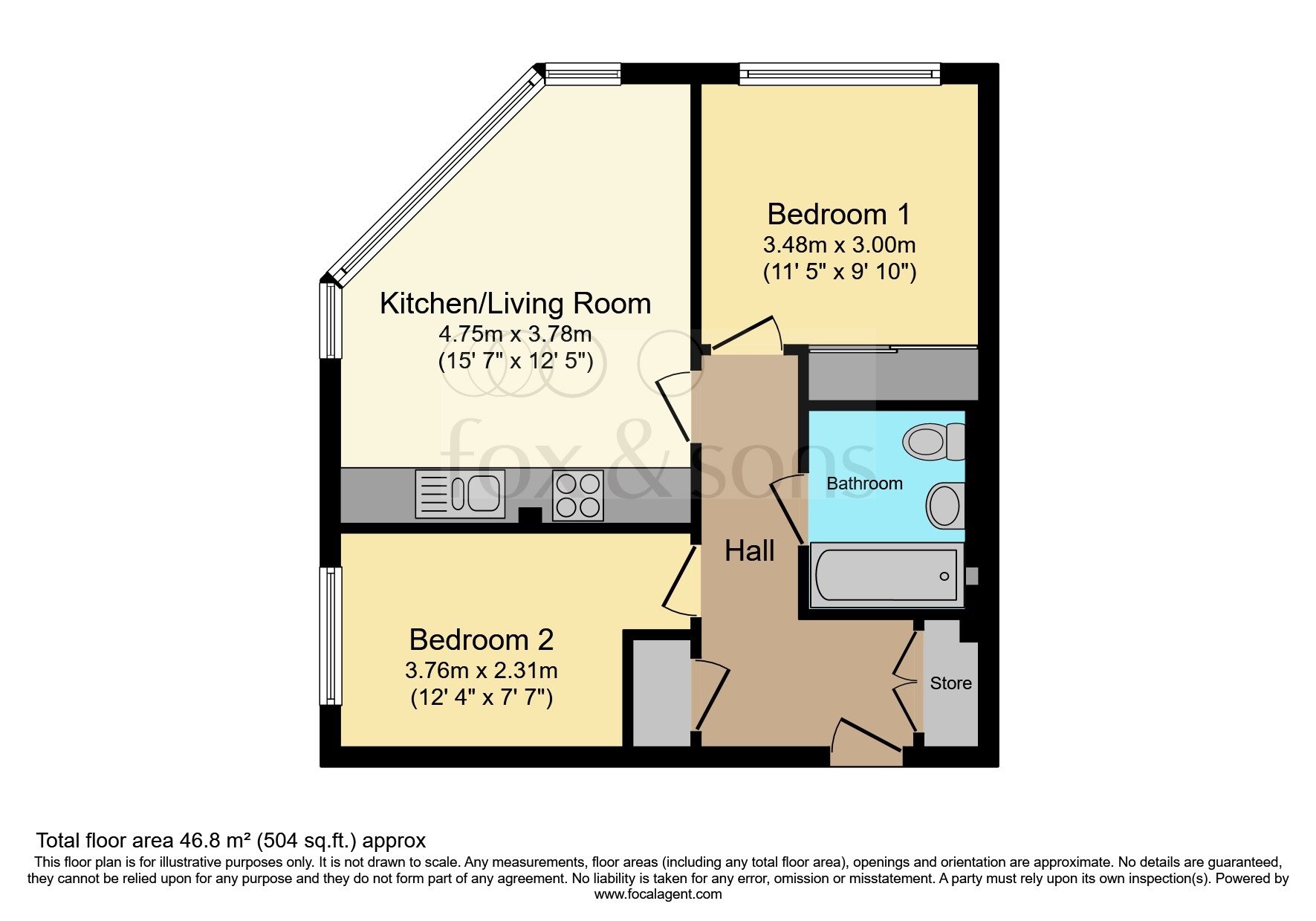 Apartment 44, 20, Upperton Road, Eastbourne floorplan