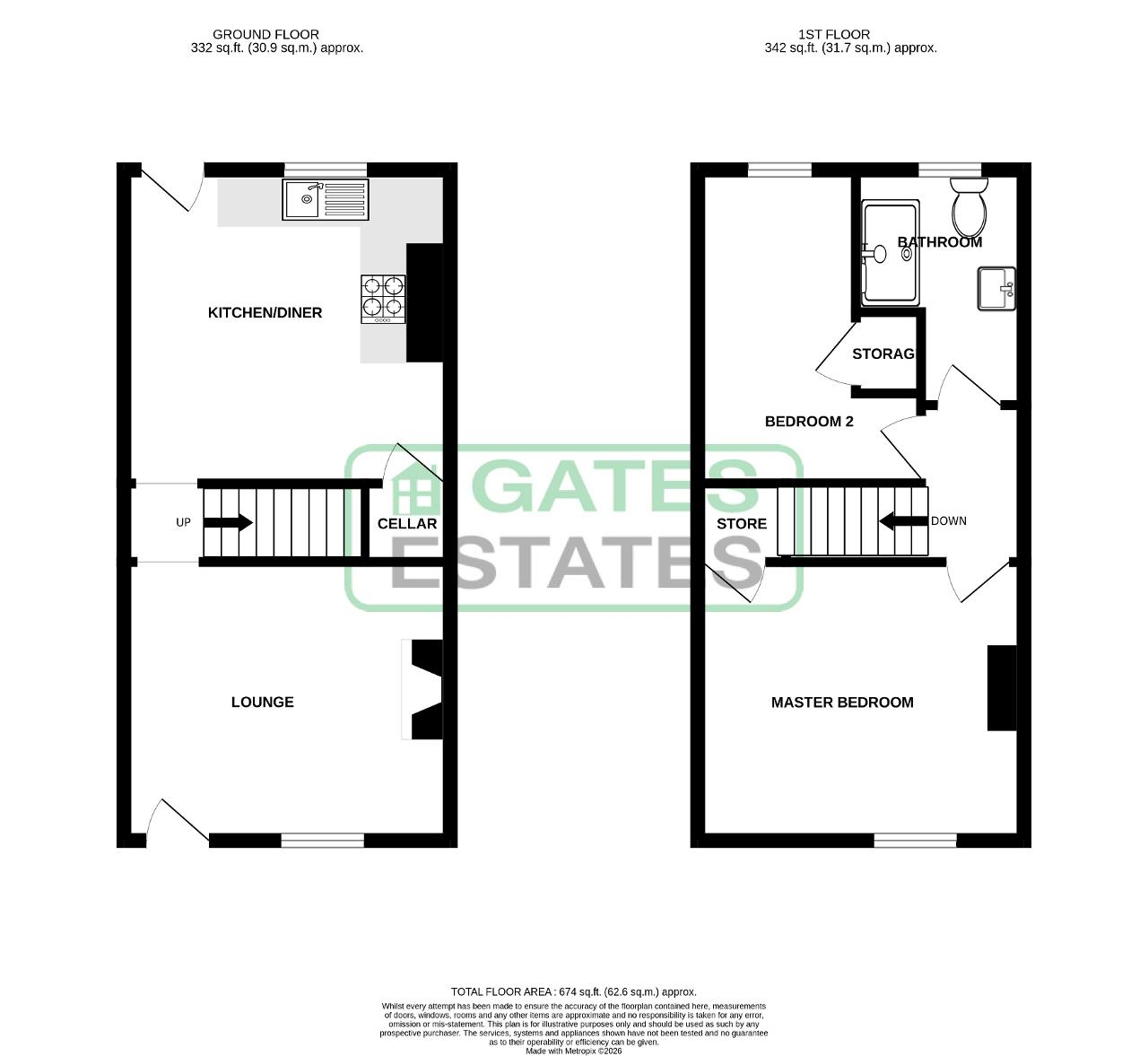 274, Doncaster Road, Barnsley floorplan