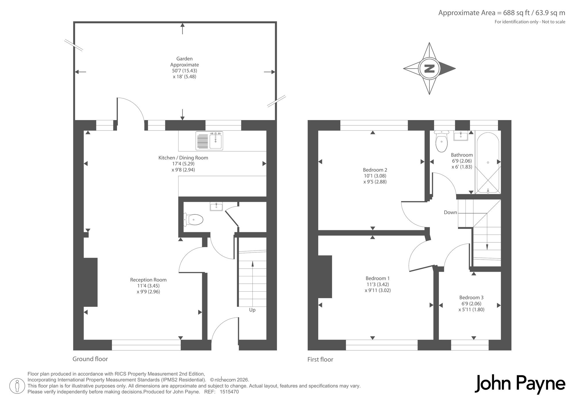 63, Donaldson Road, London floorplan