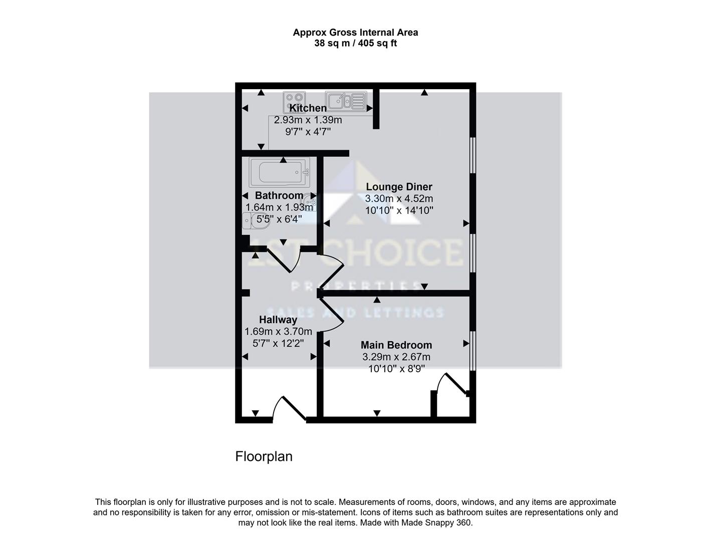 Flat 2, Eaton House, Water Eaton Road, Bletchley floorplan