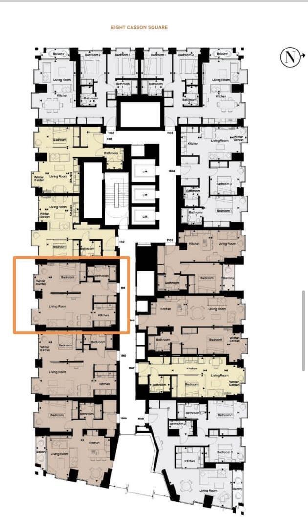 Flat 1111, 8 Casson Square, London floorplan