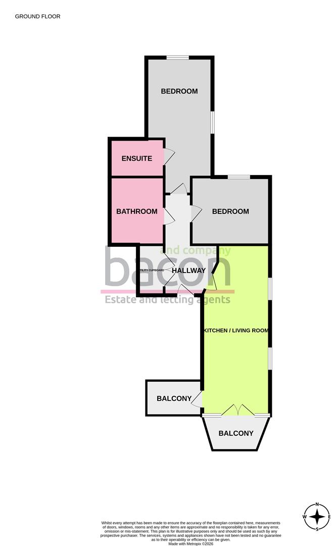 Flat 14, Chatsworth Lodge 26-28, St. Botolphs Road, Worthing floorplan
