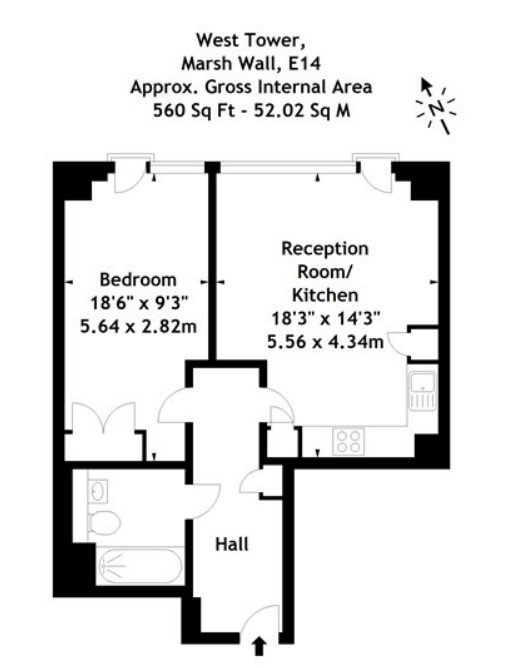 1 Bedrooms Flat to rent in Landmark West, 22 Marshwall, London E14