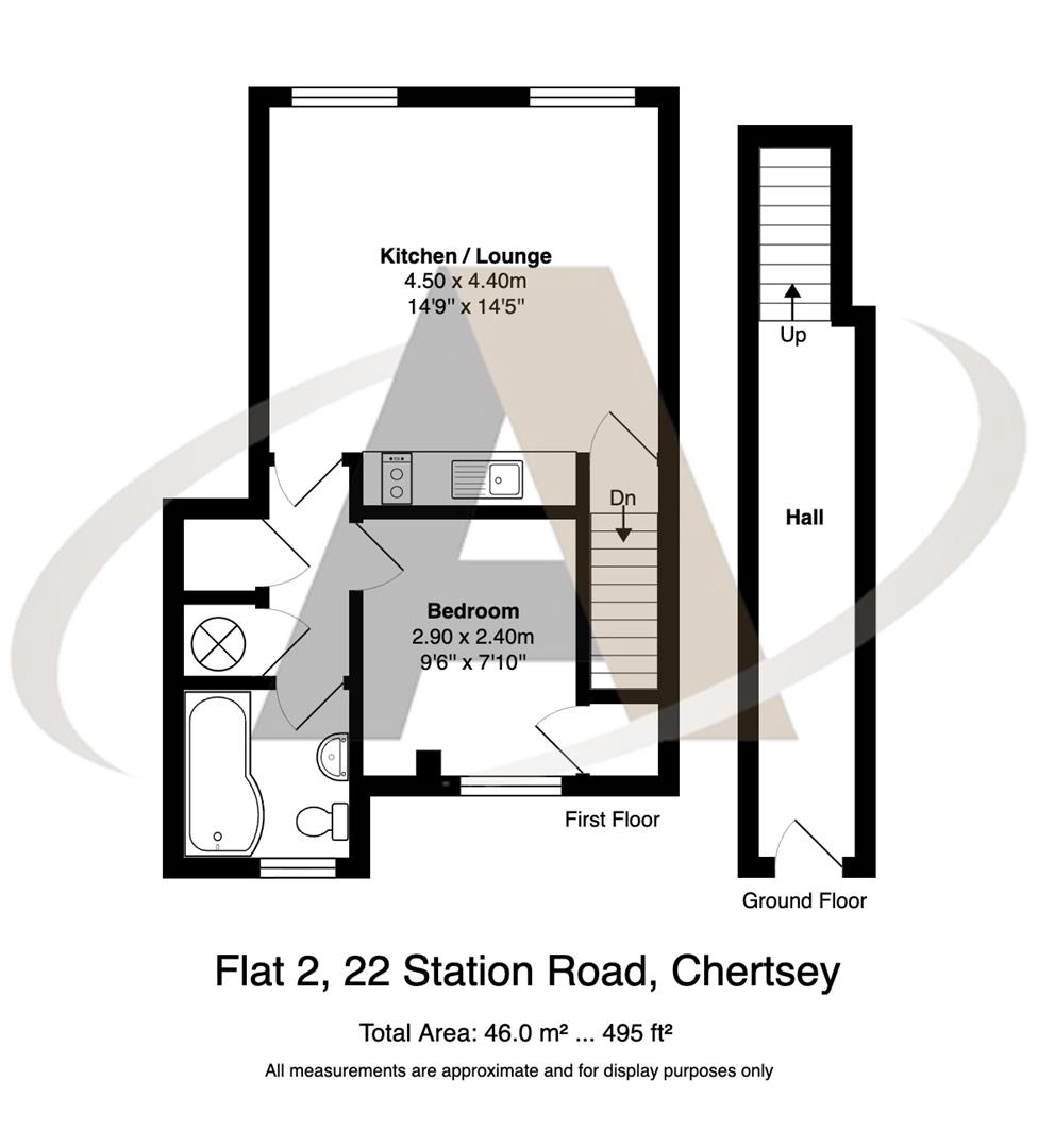 Flat 2, 22, Station Road, Chertsey floorplan