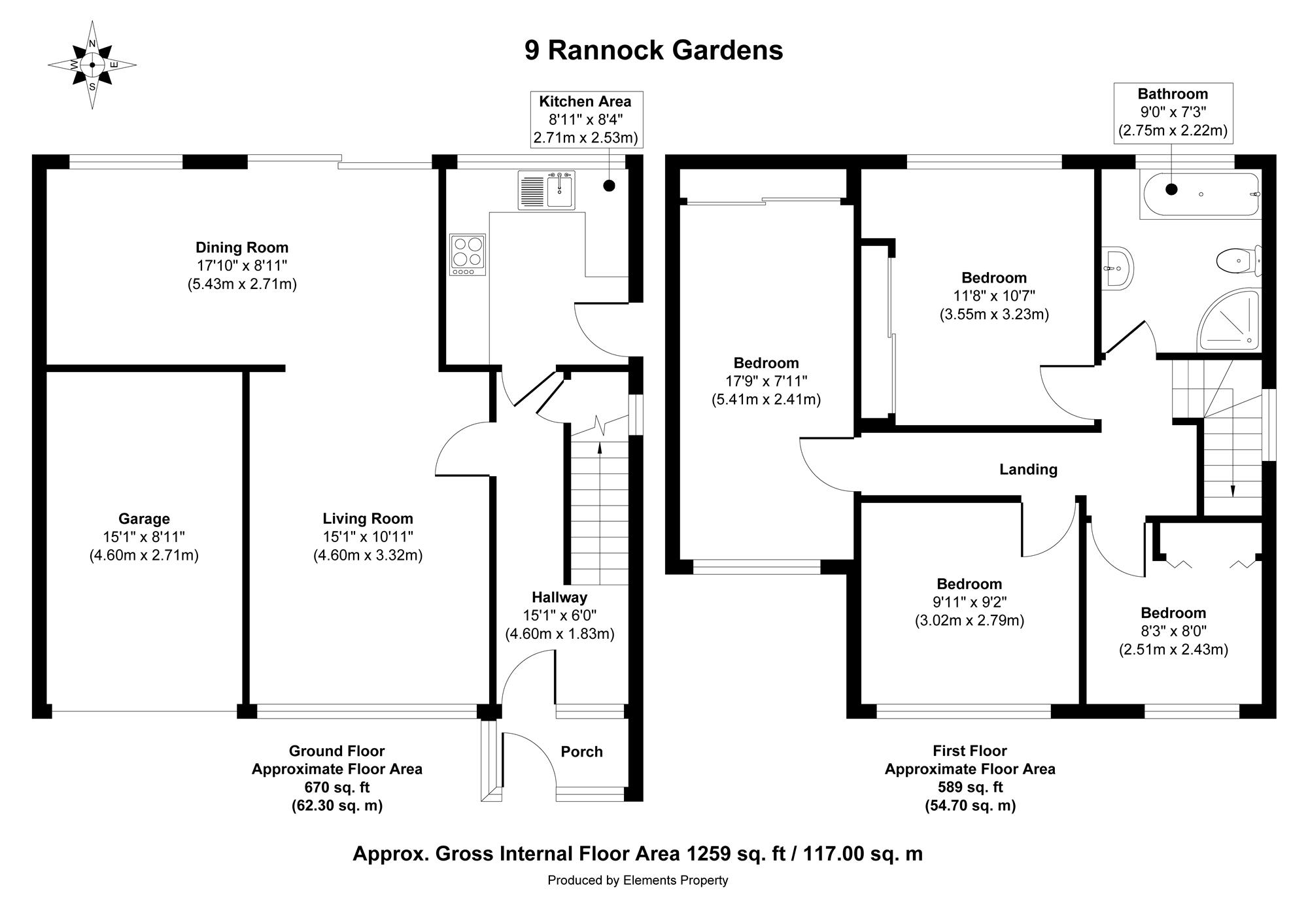 9, Rannock Gardens, Nottingham floorplan