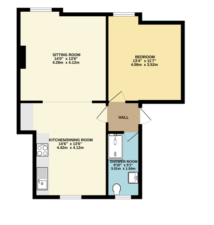 Flat 2 51a, High Street, Budleigh Salterton floorplan
