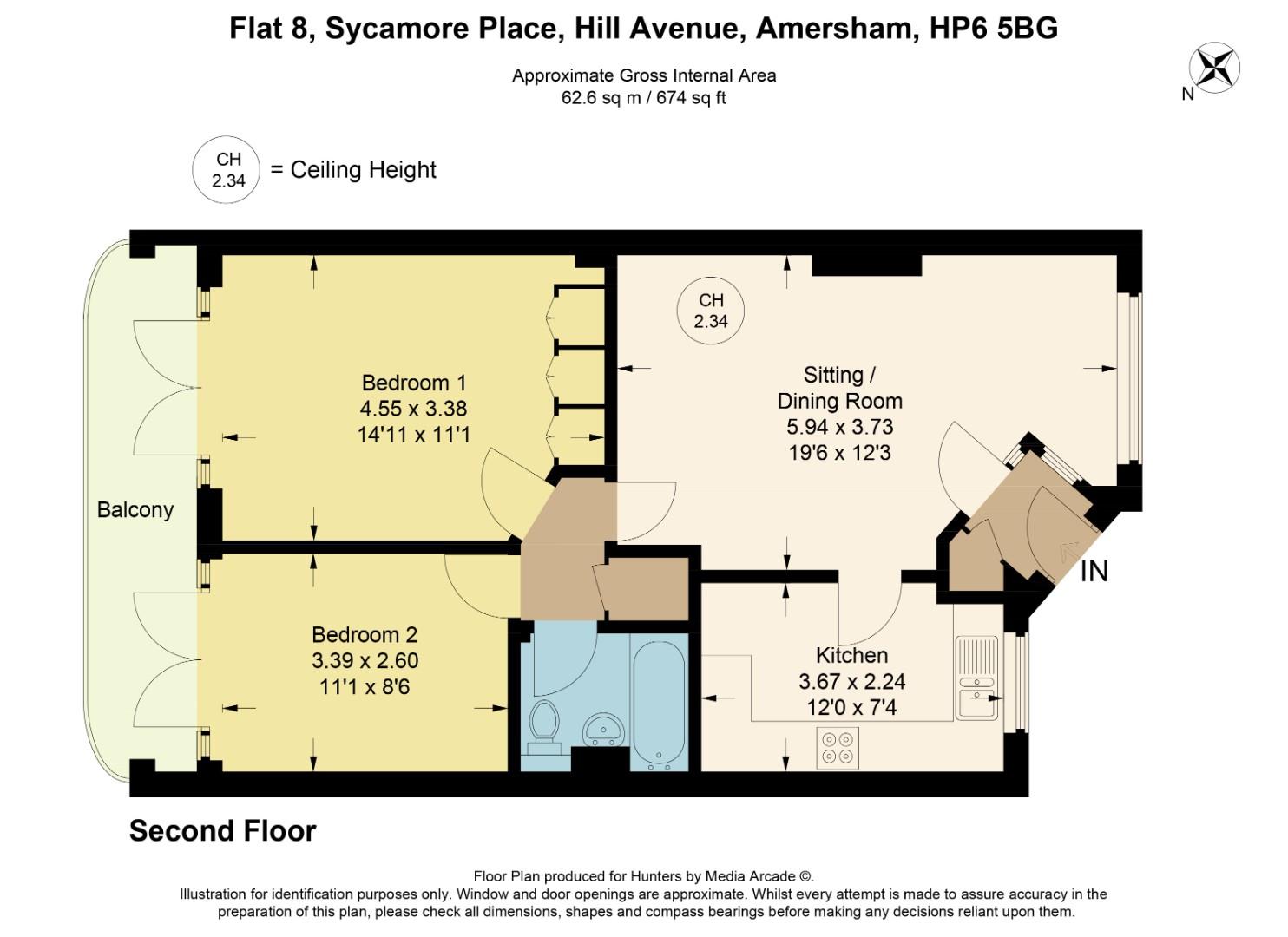 Flat 8, Sycamore Place, Hill Avenue, Amersham floorplan