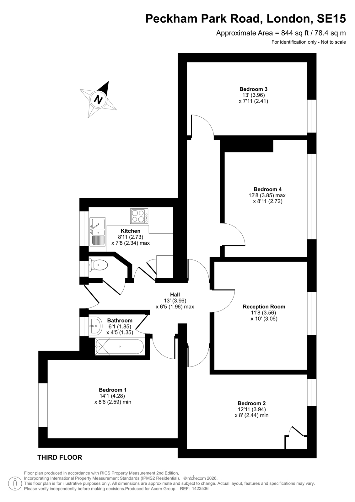 Flat 40, Cardiff House,, Peckham Park Road, London floorplan
