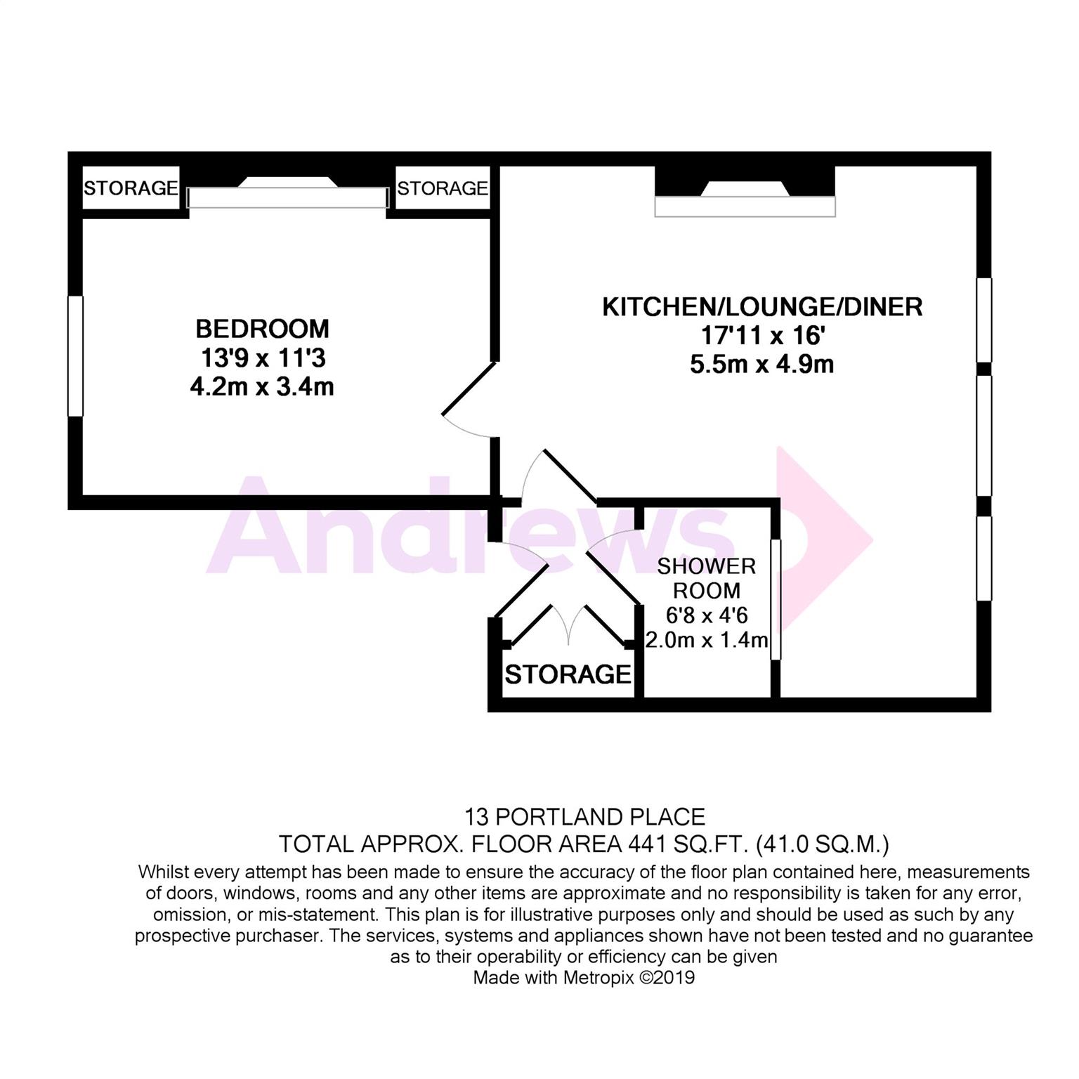 Flat 2, 13, Portland Place, Somerset floorplan