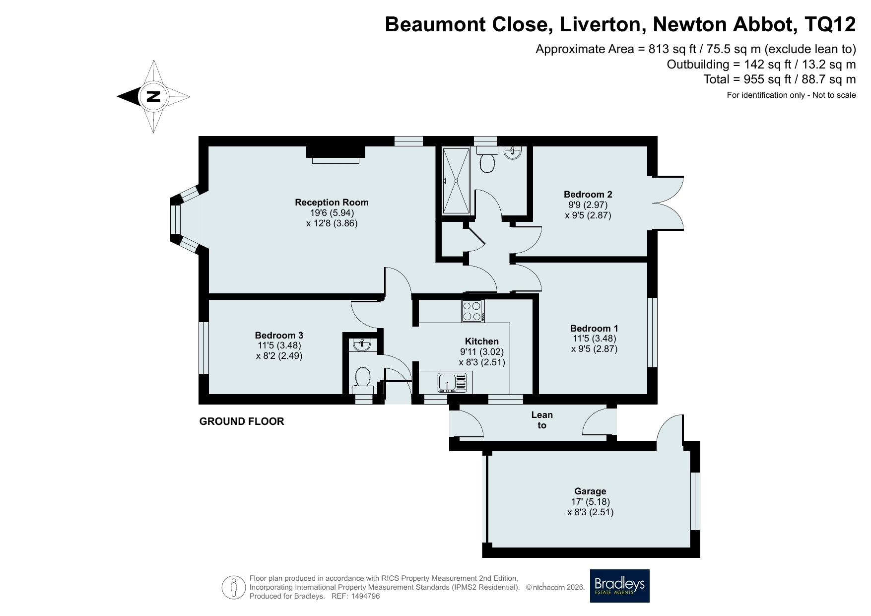 3 Beaumont Close, Liverton Newton Abbot Devon, Devon floorplan