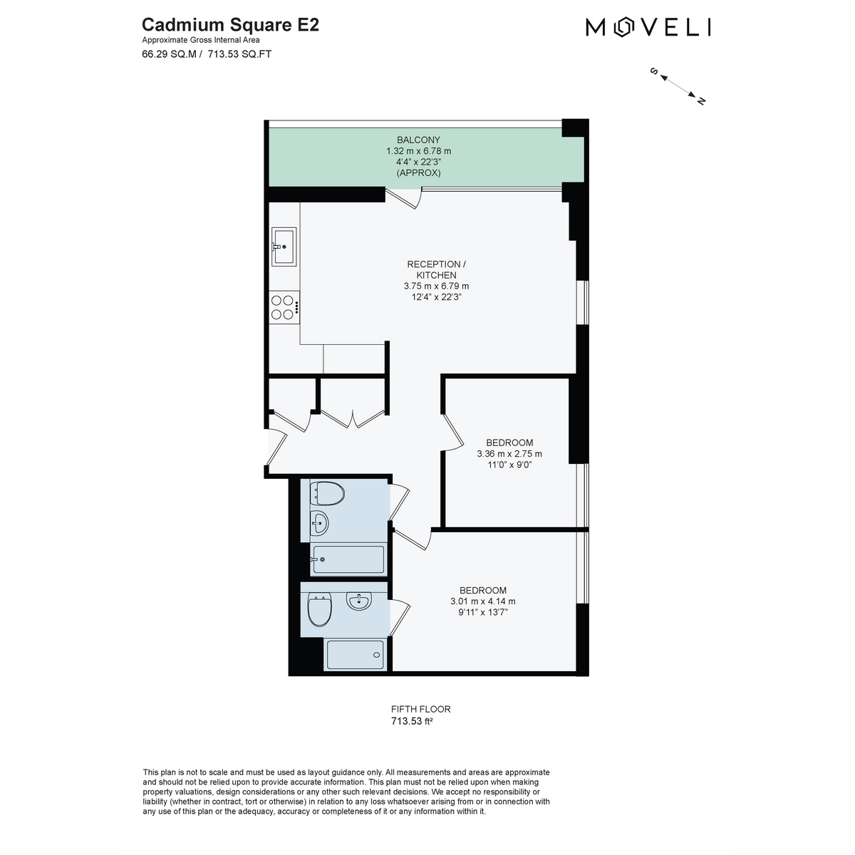 Flat Apartment 505, 2, Cadmium Square, London floorplan