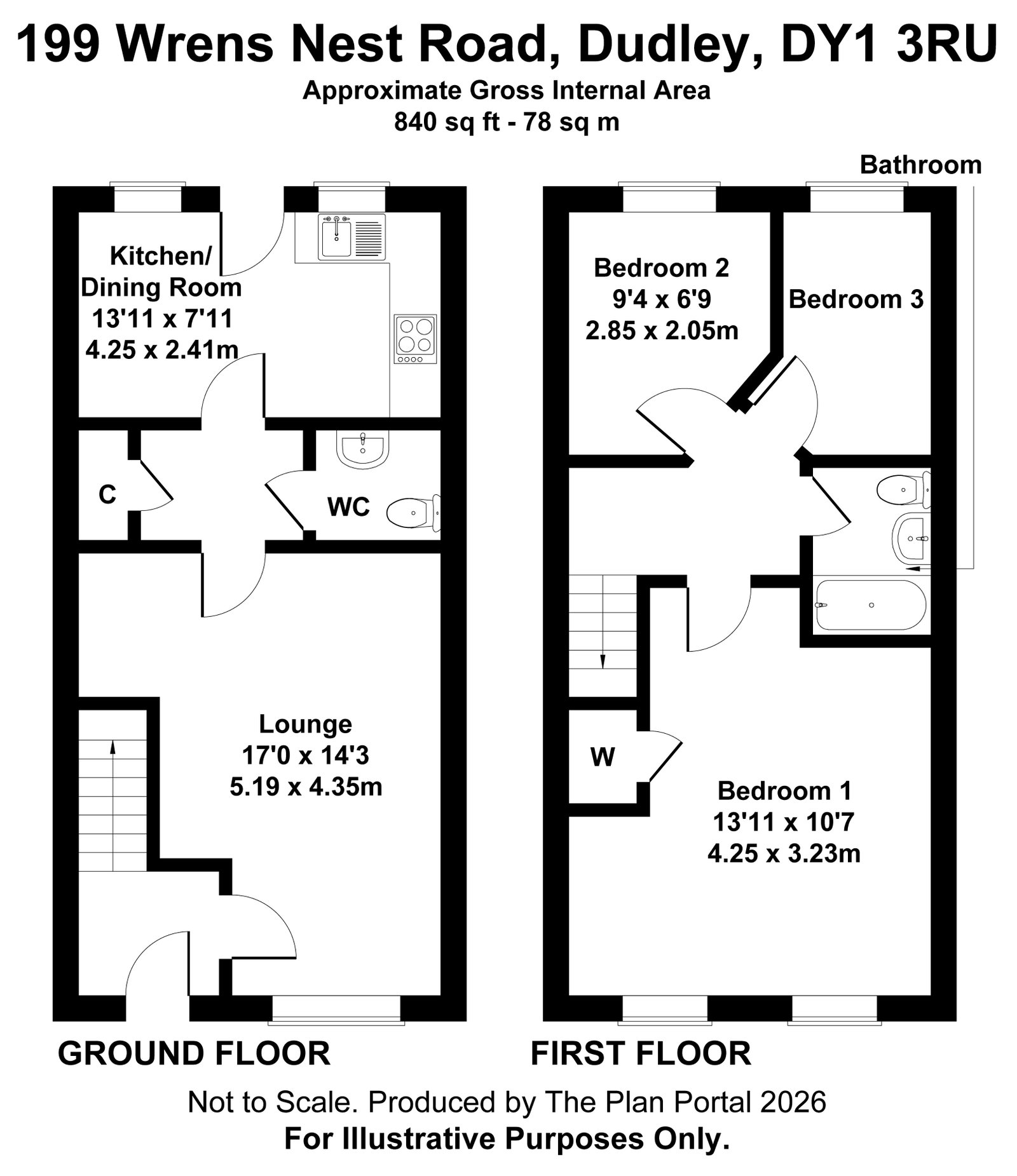 199, Wrens Nest Road, Dudley floorplan