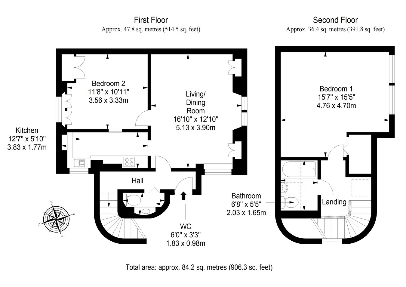 Flat 2 Upper Flat, 7, North Burnside, Cupar floorplan