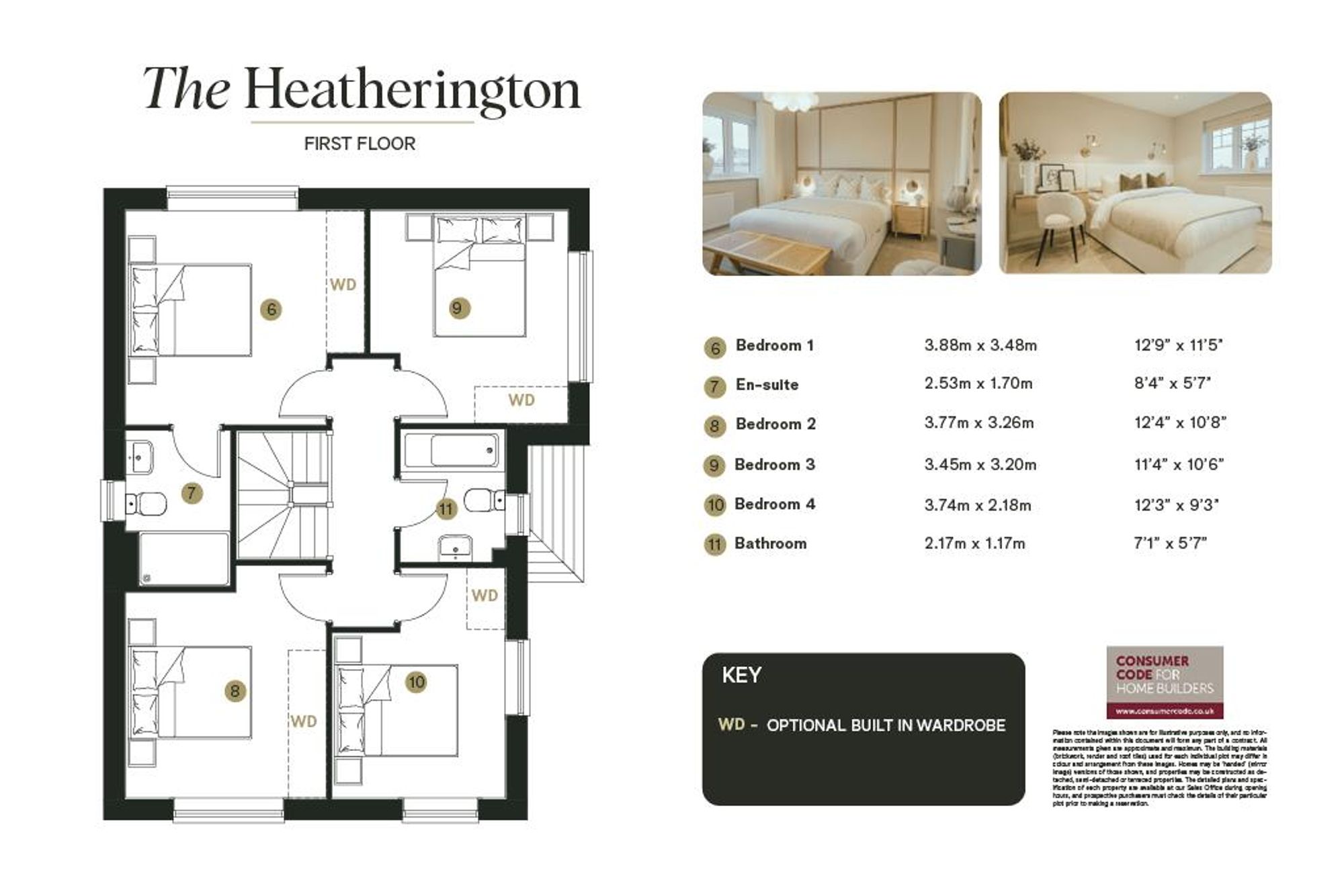 Plot 112 Heatherington Trevalyn Place Phase 2, Rossett floorplan