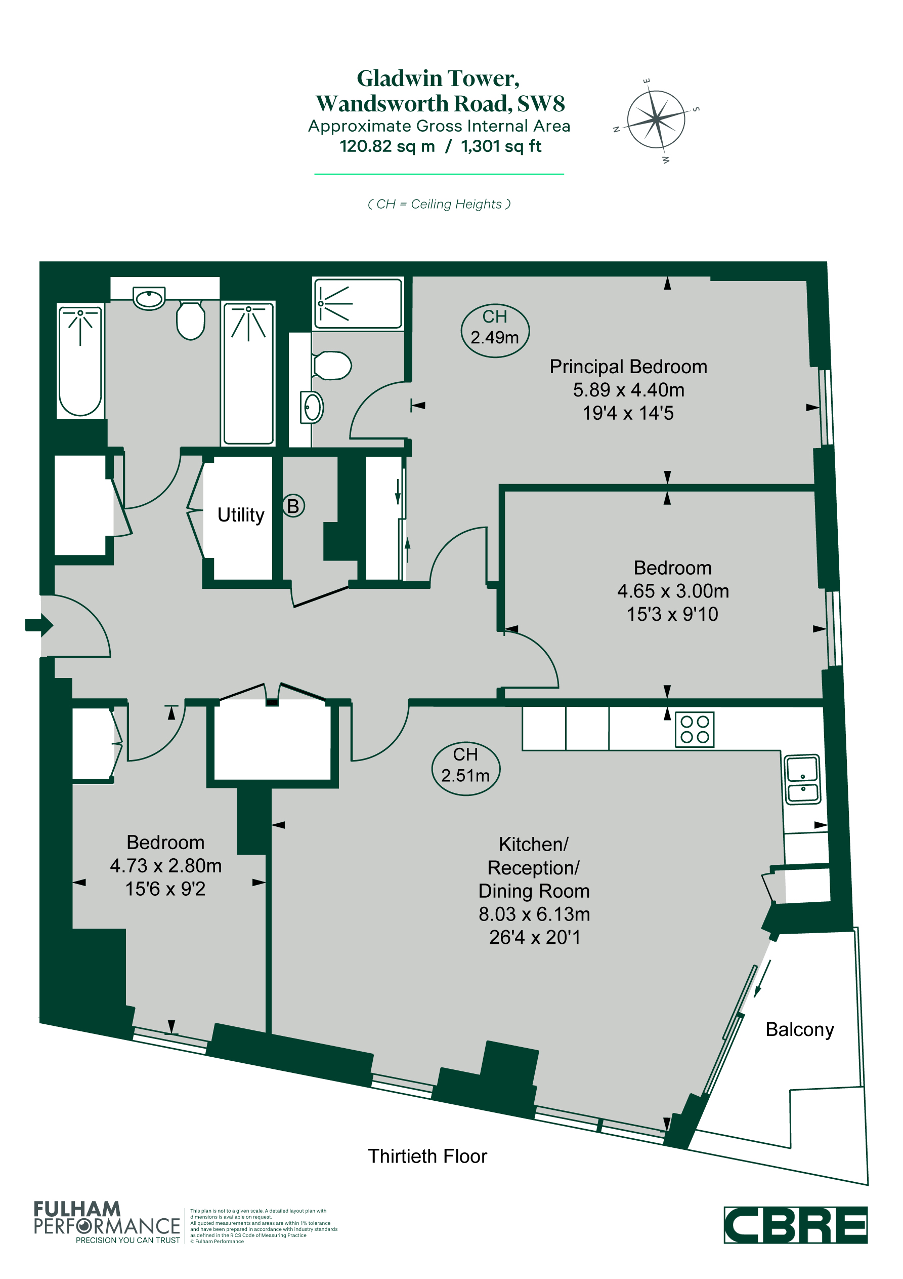 Flat 214 Gladwin Tower, 50, Wandsworth Road, London floorplan