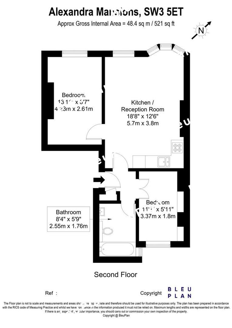 Flat 30 Alexandra Mansions, 333, Kings Road, London floorplan