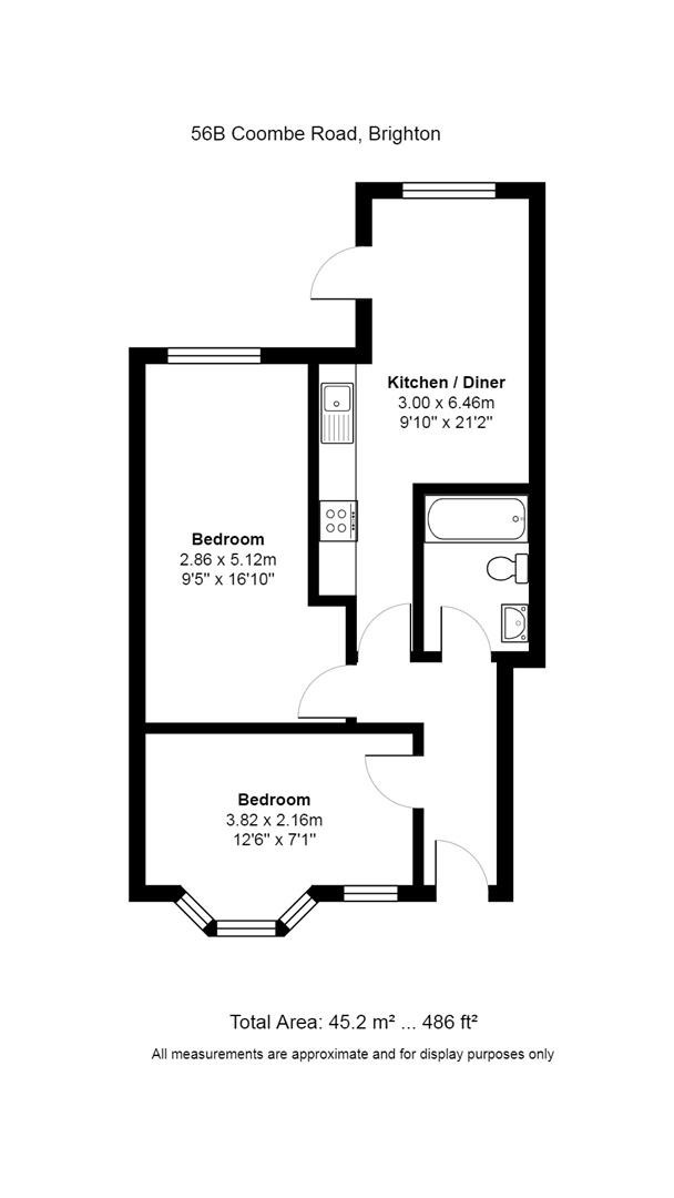 GF Left, 56B Coombe Road, East Sussex floorplan
