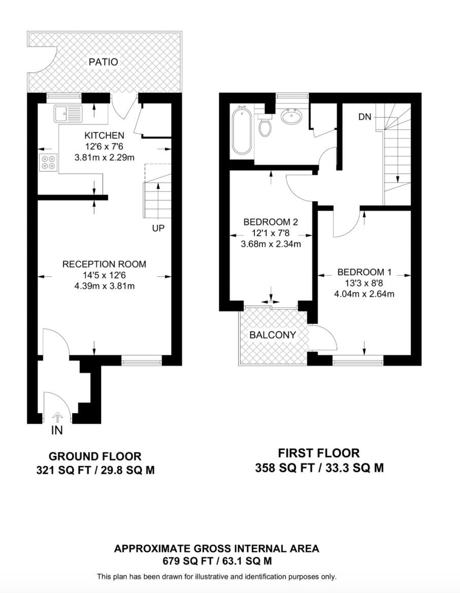 Amblecote Meadows, London SE12, 2 bedroom terraced house to rent