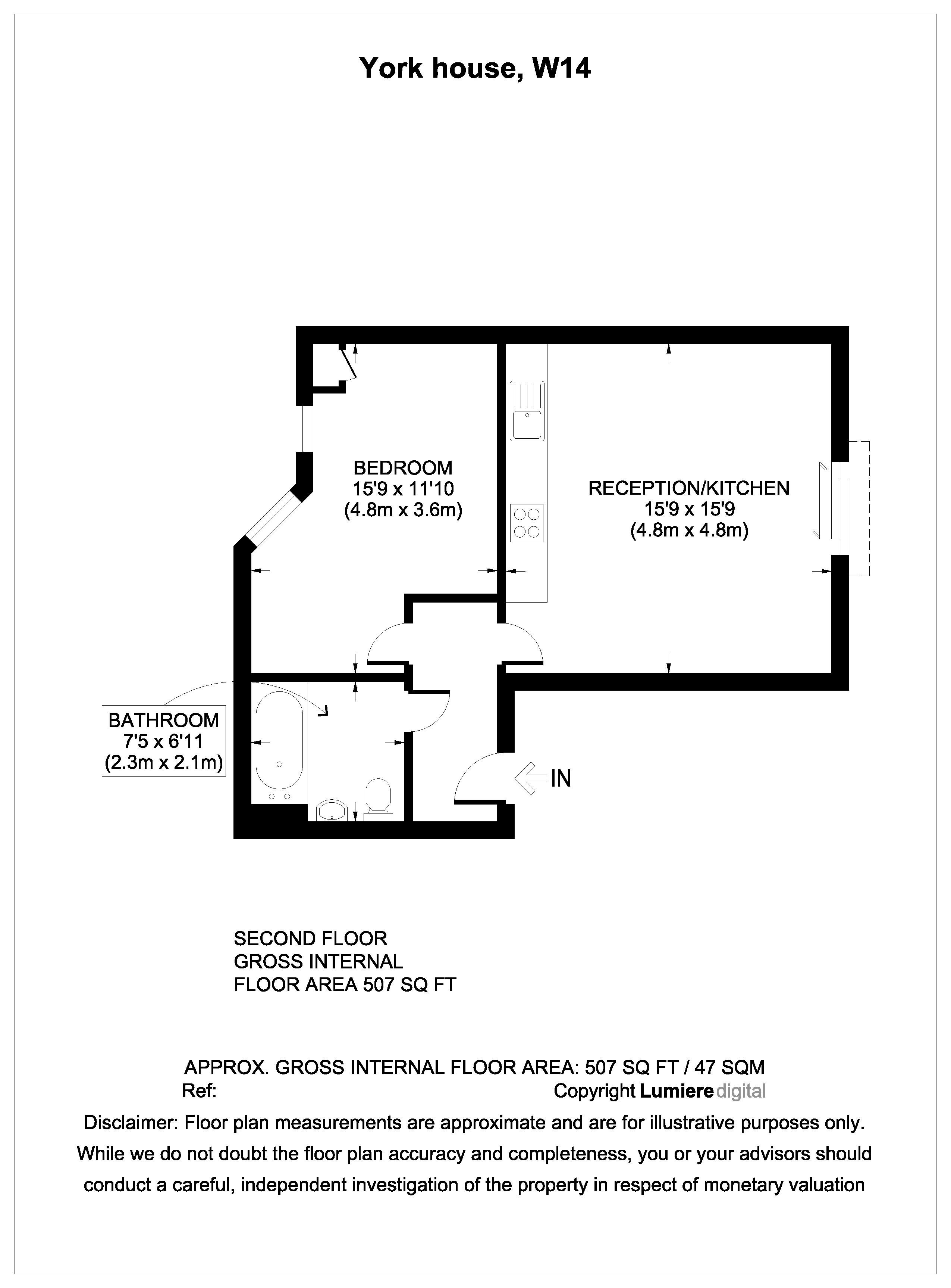 1 Bedrooms Flat to rent in York House, Kensington W14