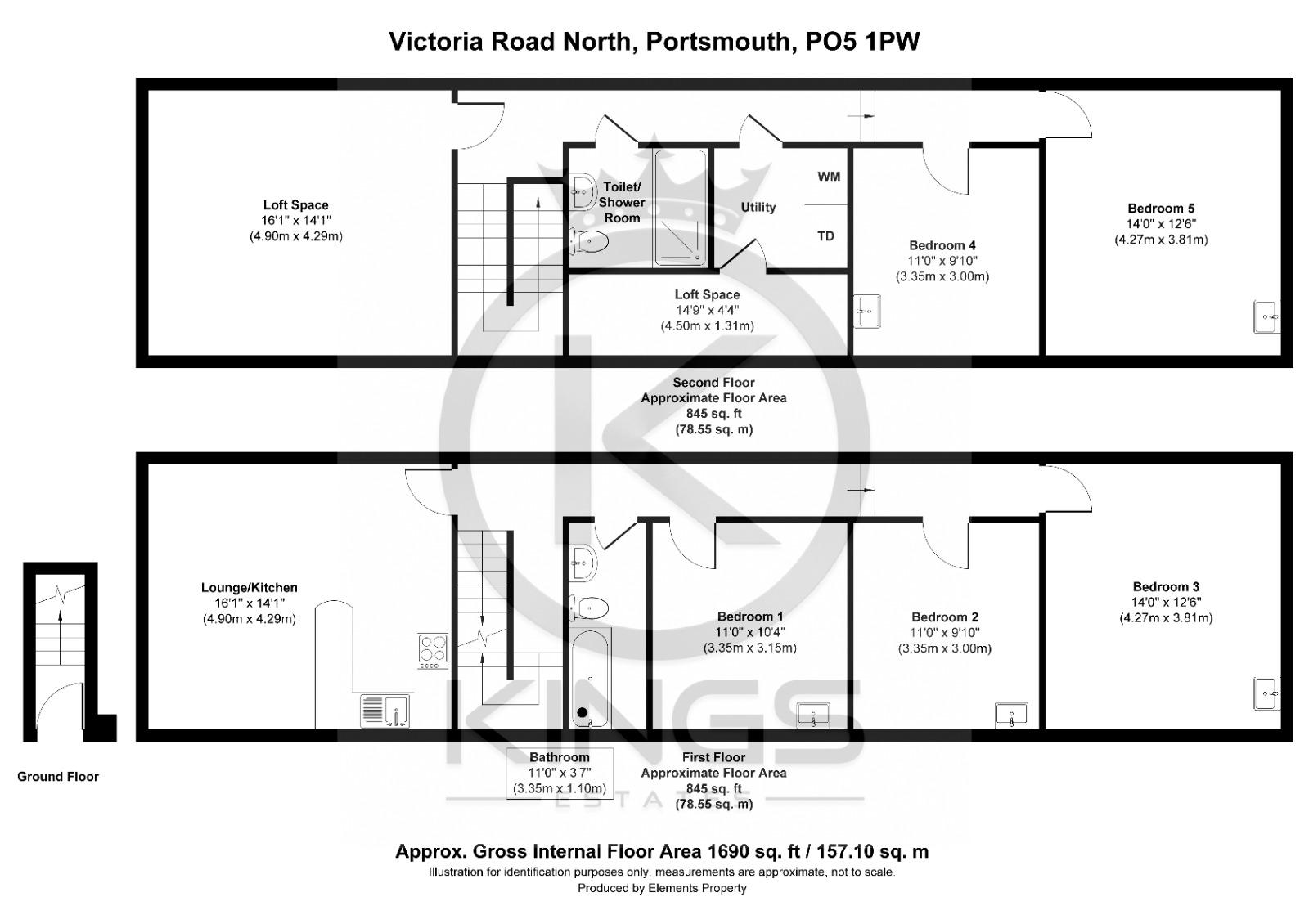 59b, Victoria Road North, Southsea floorplan