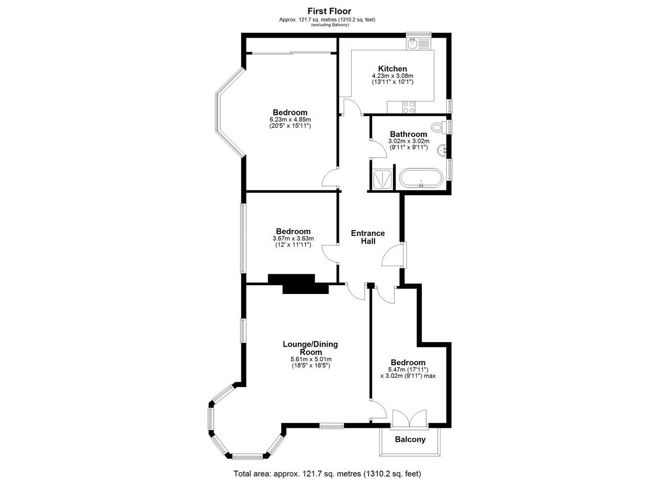 Flat 2, 14, Earls Avenue, Folkestone floorplan