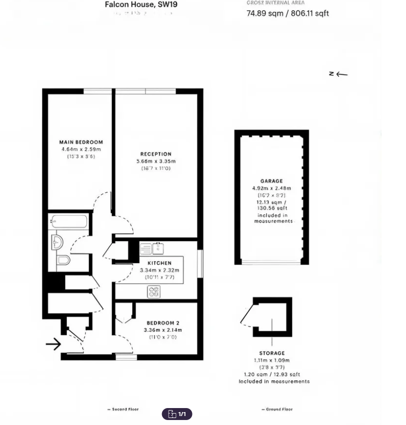 Flat 15,, Falcon House, Wimbledon floorplan