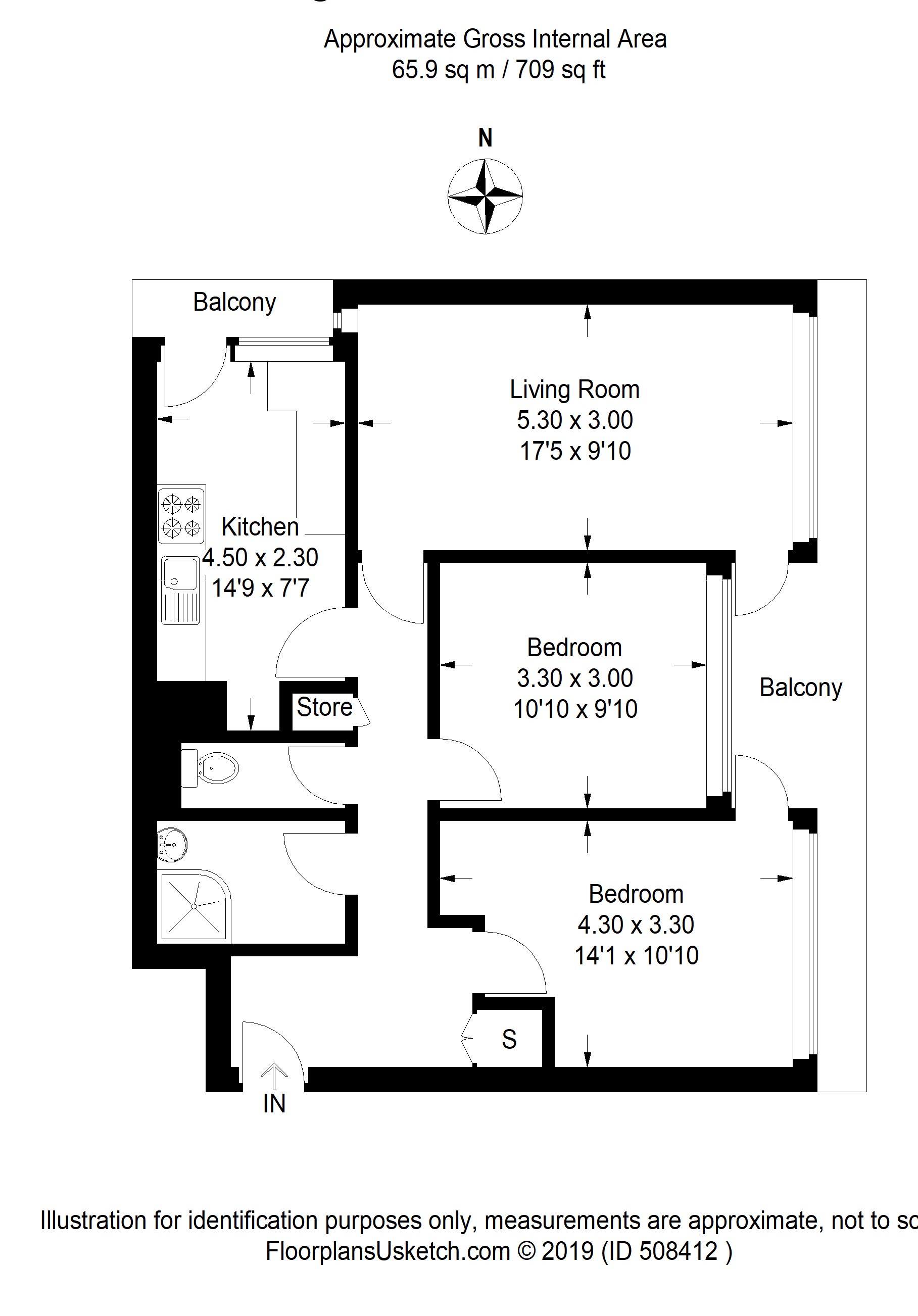 60, Hillingdon Street, London floorplan