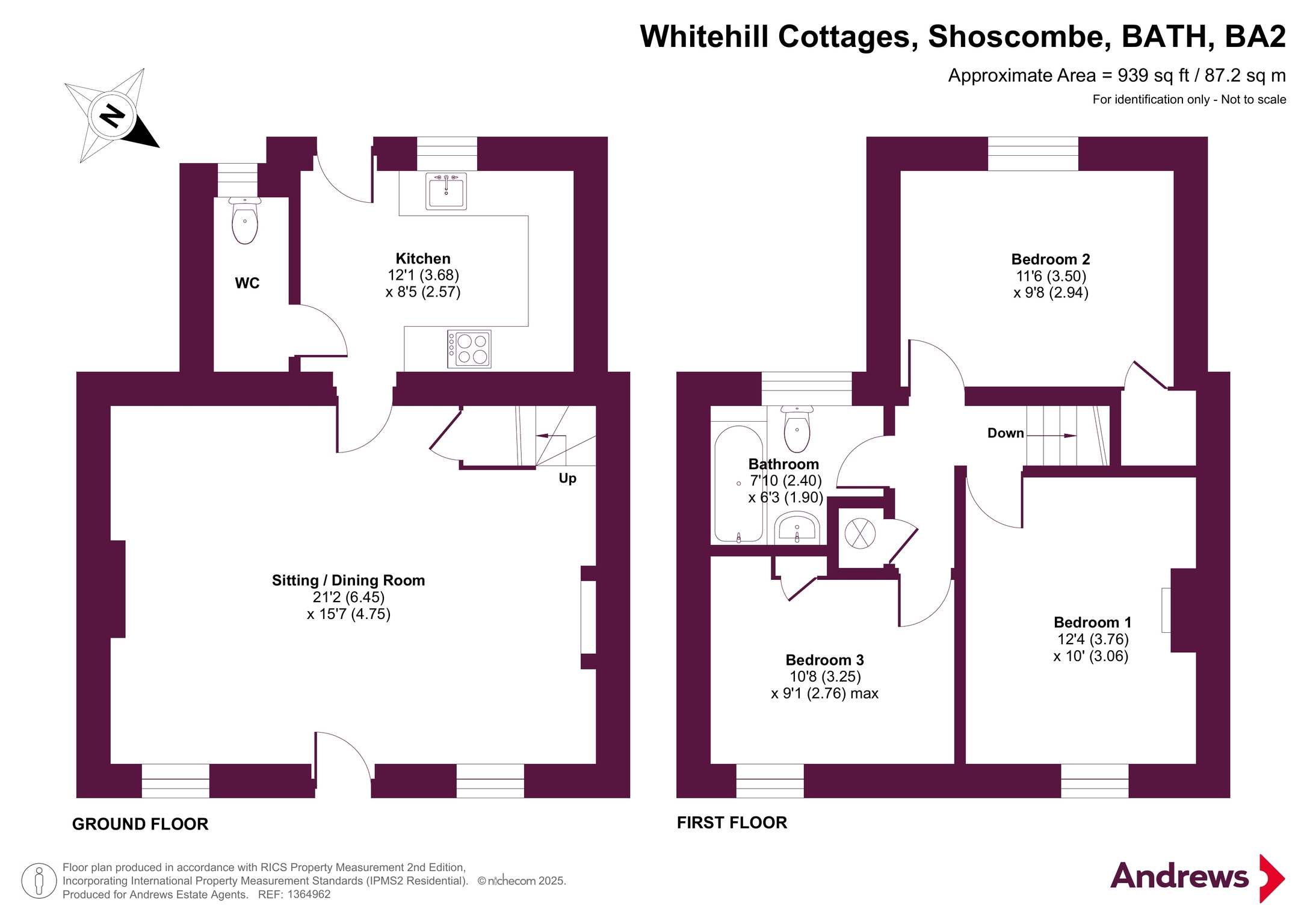 2, Whitehill Cottages, BATH floorplan