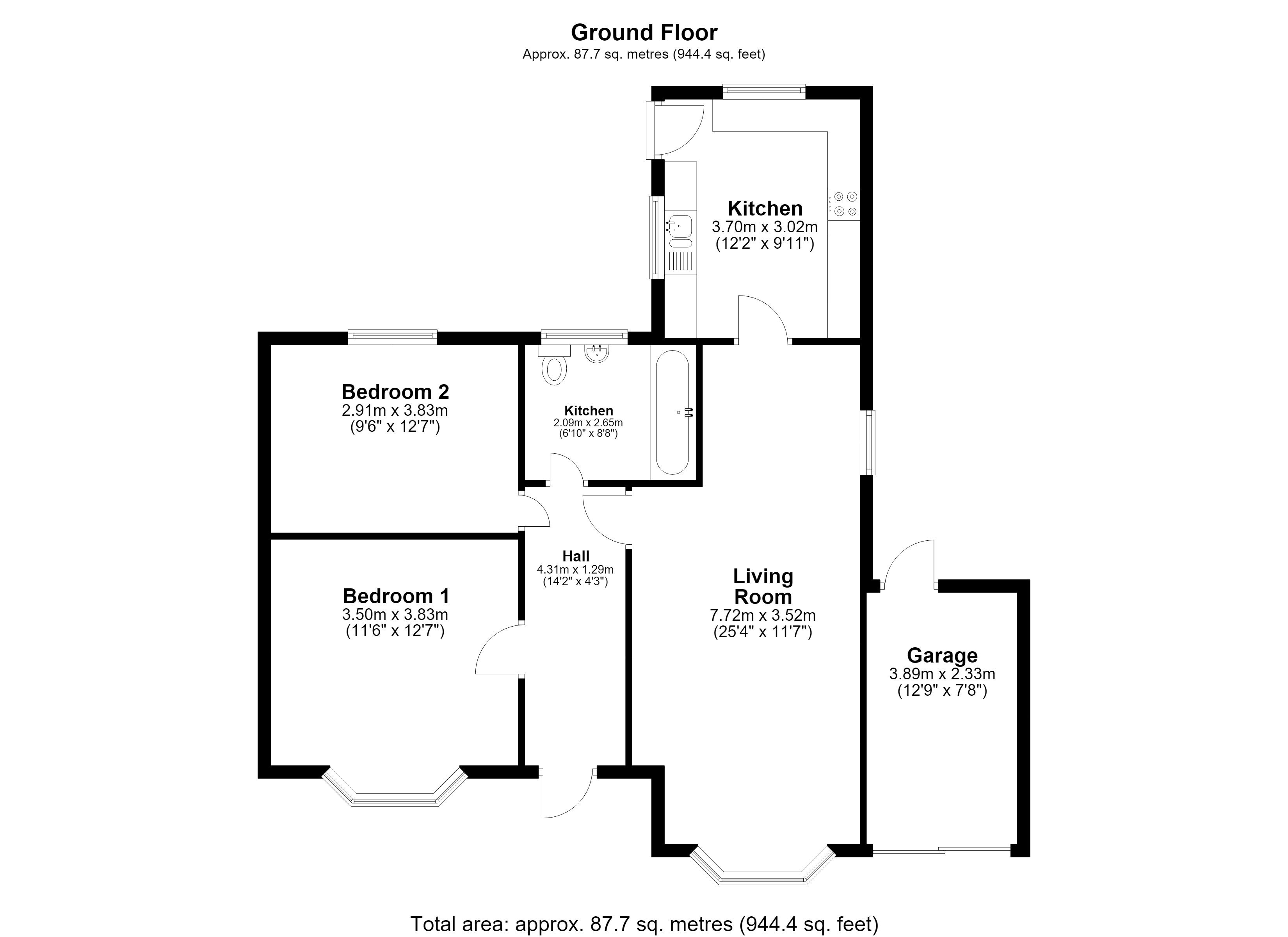 Sunny Dean, Northbourne Road, Deal floorplan