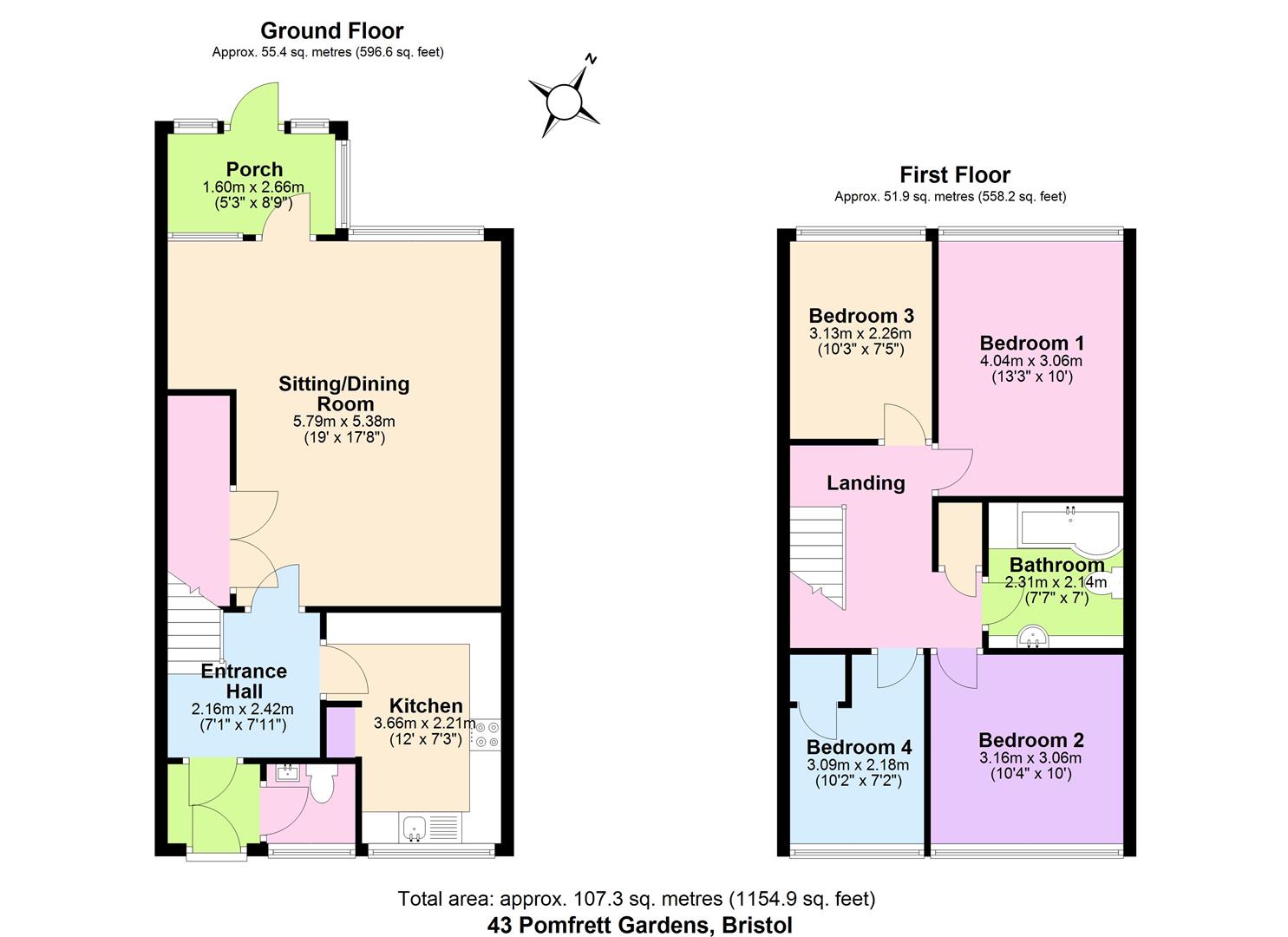 43, Pomfrett Gardens, Bristol floorplan