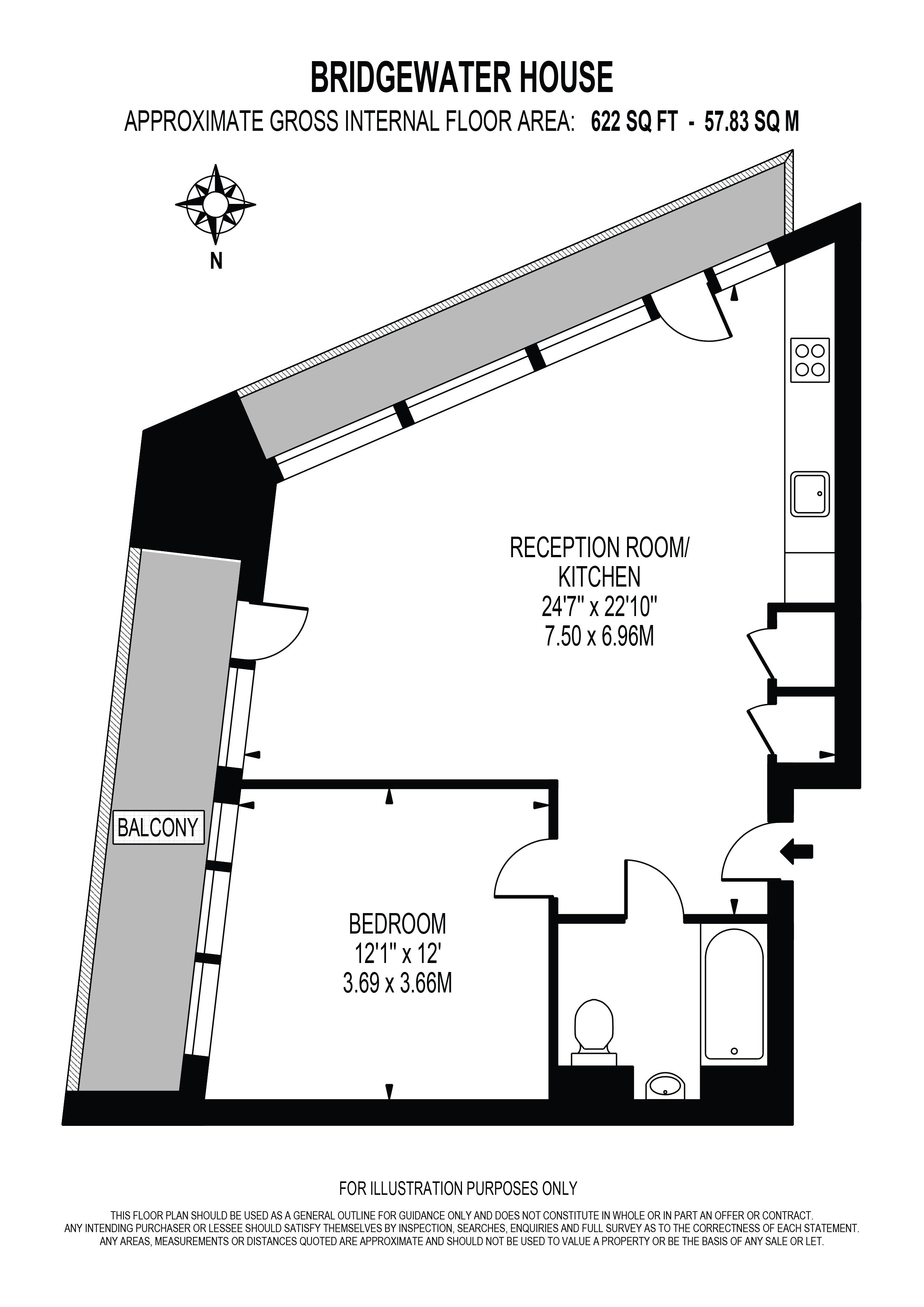 Flat 707 Bridgewater House 96, Lookout Lane, London floorplan