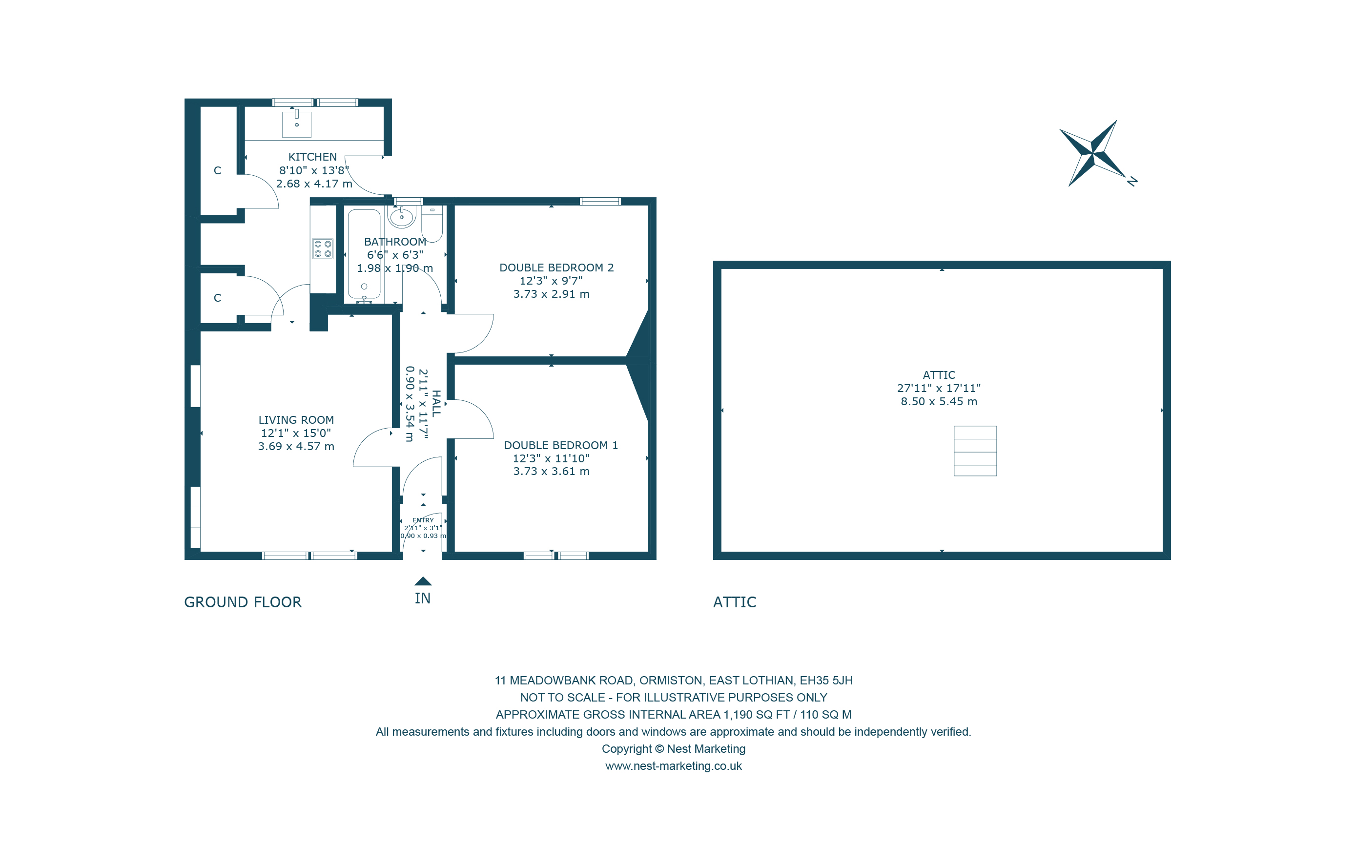 11 Meadowbank Road, Ormiston, East Lothian EH35, 2 bedroom semi