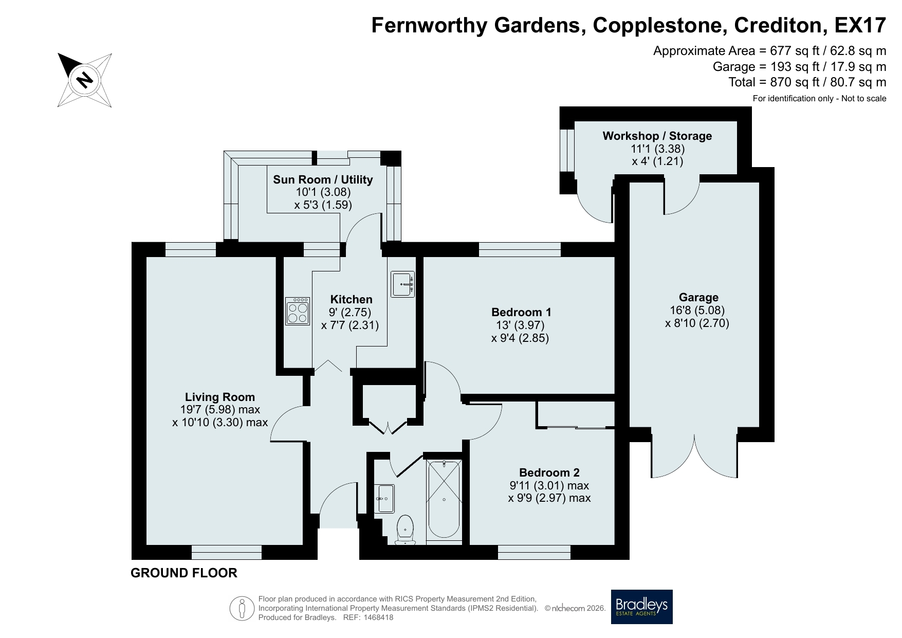 13, Fernworthy Gardens, Crediton floorplan