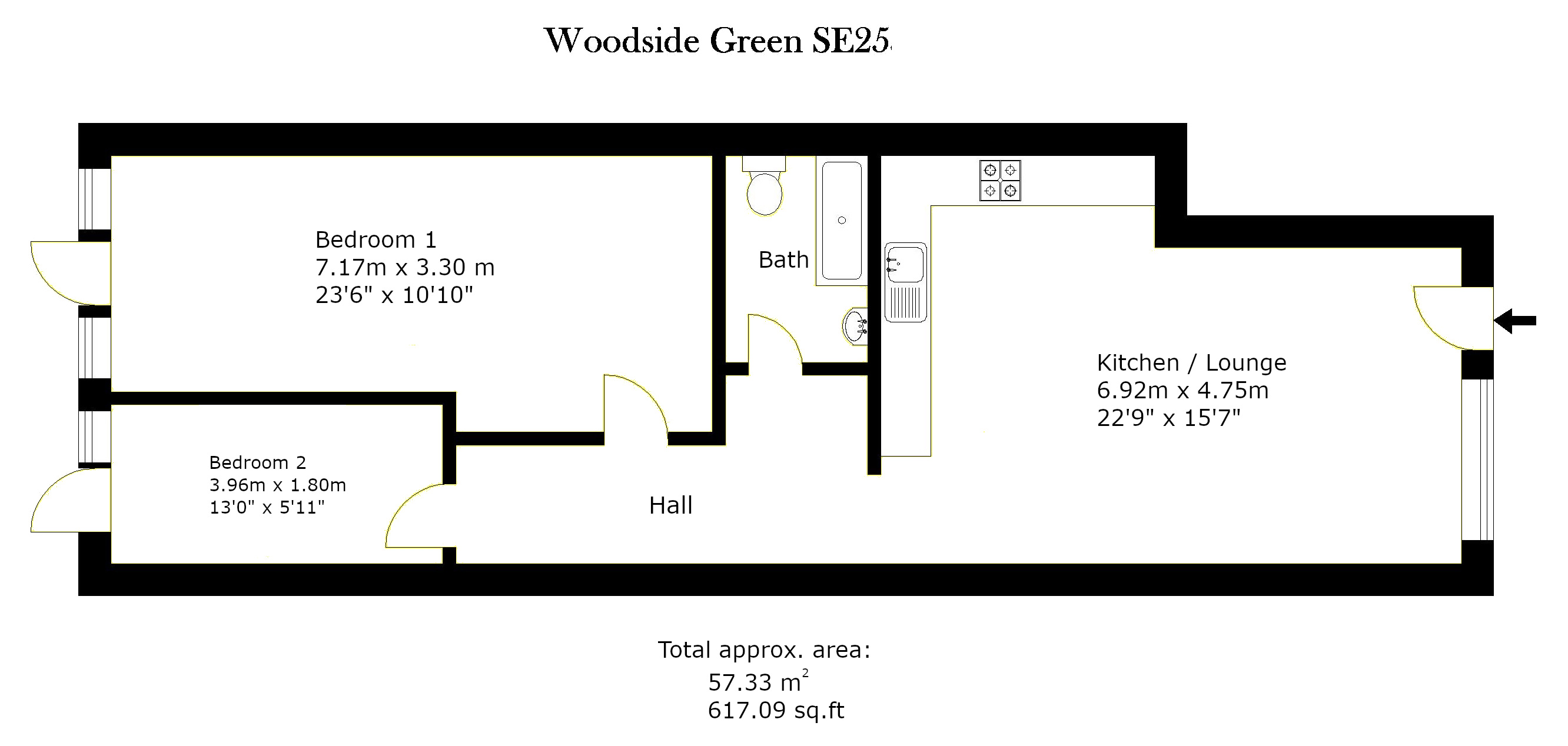 2 Bedrooms Flat for sale in Woodside Green, London SE25