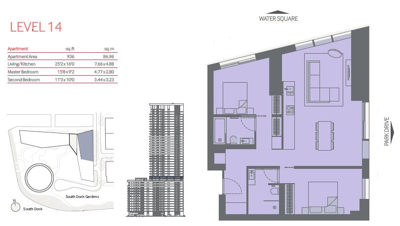 2 Bedrooms Flat for sale in 10 Park Drive, Canary Wharf E14