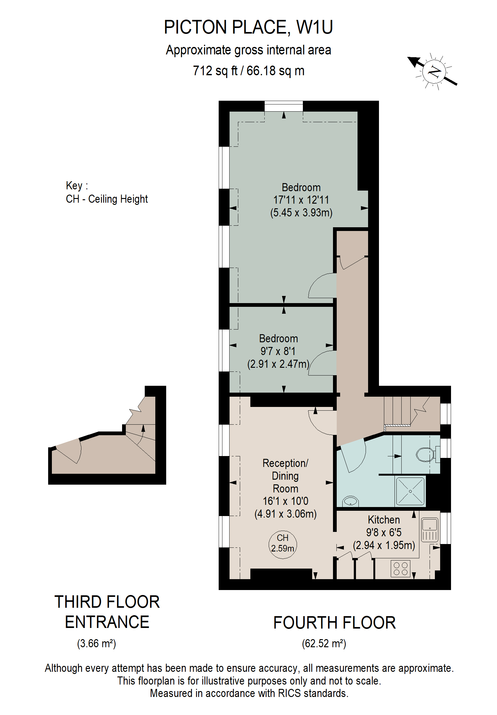 Flat 4, 17-18,, Picton Place, London floorplan