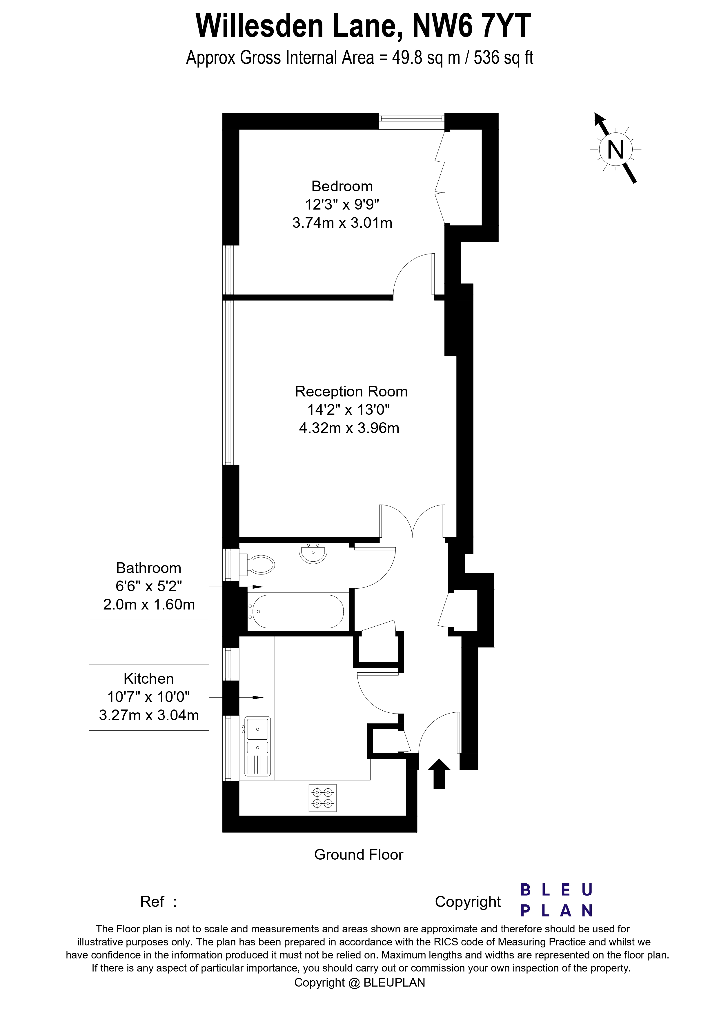 Flat 1 Bramerton, 213-215, Willesden Lane, London floorplan