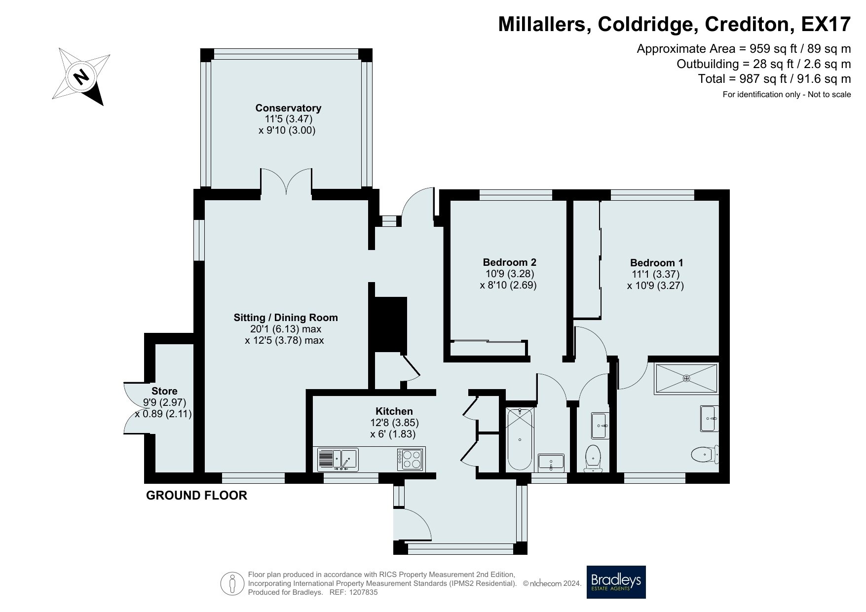 Millallers,, Coldridge, Devon floorplan