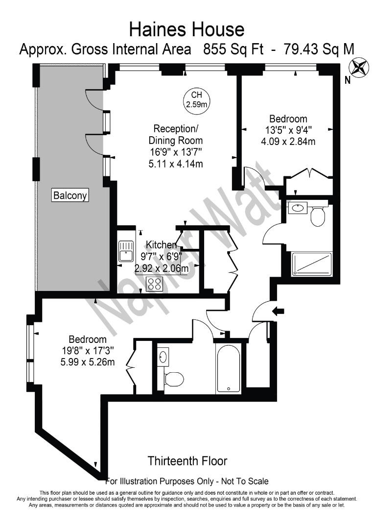 Flat 79, Haines House, Charles Clowes Walk, London floorplan