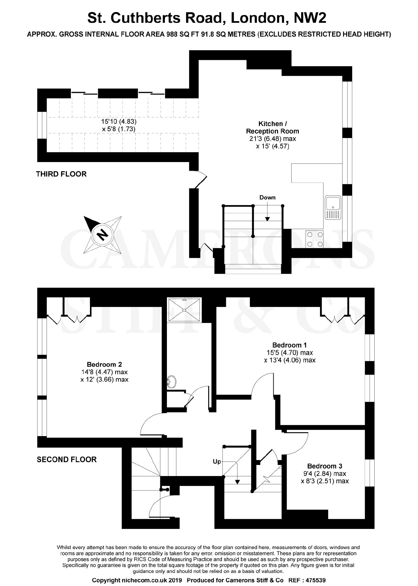 3 Bedrooms Flat for sale in St Cuthberts Road, London NW2